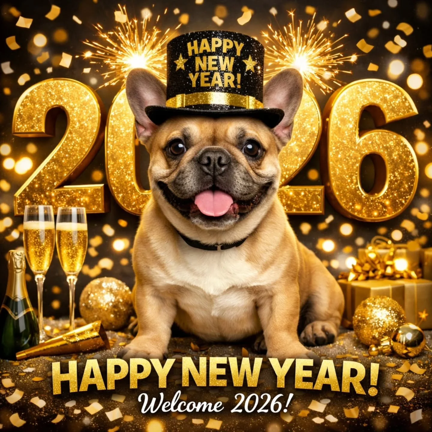 Paws up for 2026 🎆 Wishing everyone a happy, healthy New Year 🐾

#FrenchBulldog
#FrenchieLife
#HappyNewYear2026
#DogsofInstagram
#FrenchieLove