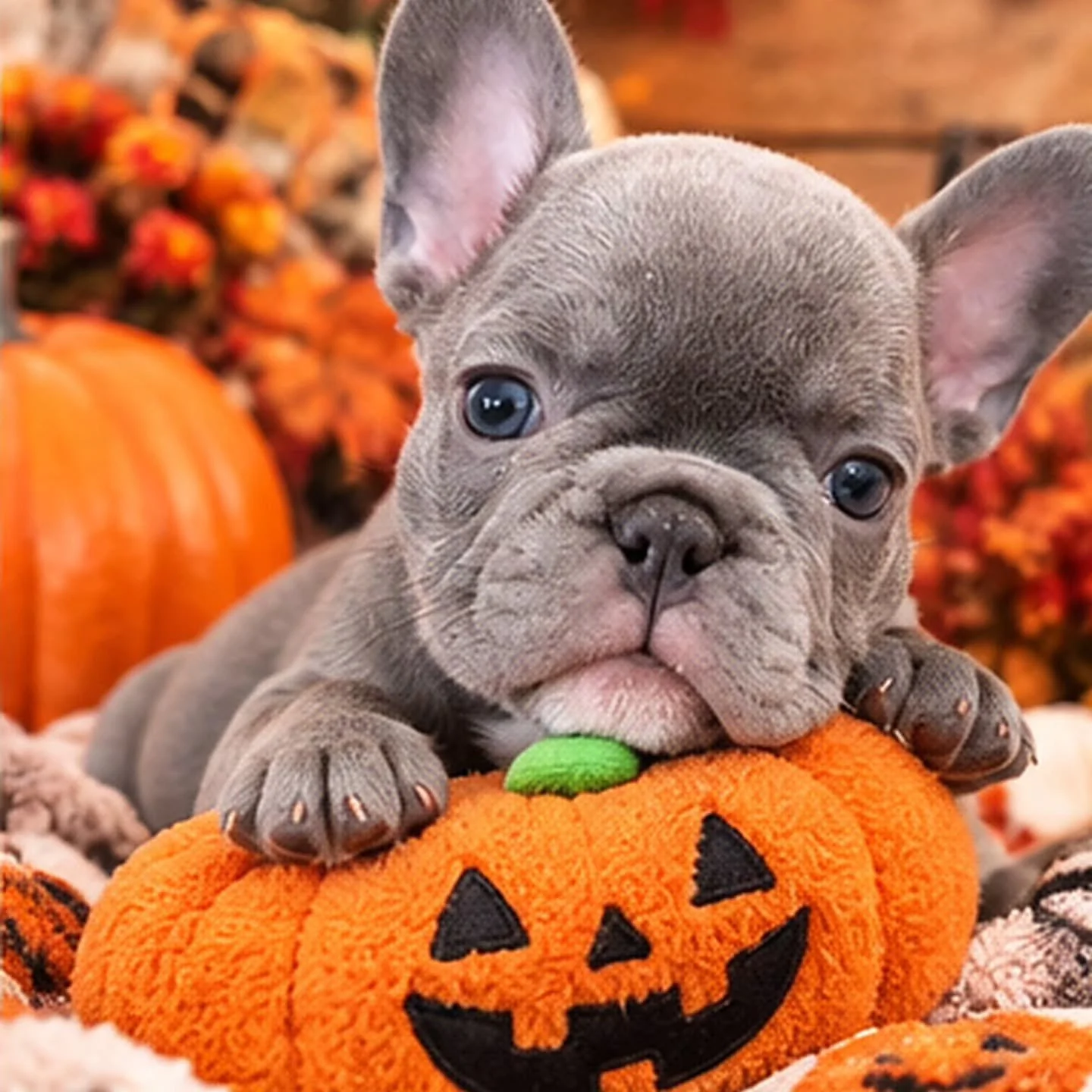 🎃👻 7 weeks of SPOOKY SWEET! 🧡🐾

This little pumpkin is officially ready for her Halloween close-up! 📸💕

Our gorgeous lilac Frenchie girl is 7 weeks old and already stealing hearts with those big baby eyes, adorable bat ears, and the sweetest li
