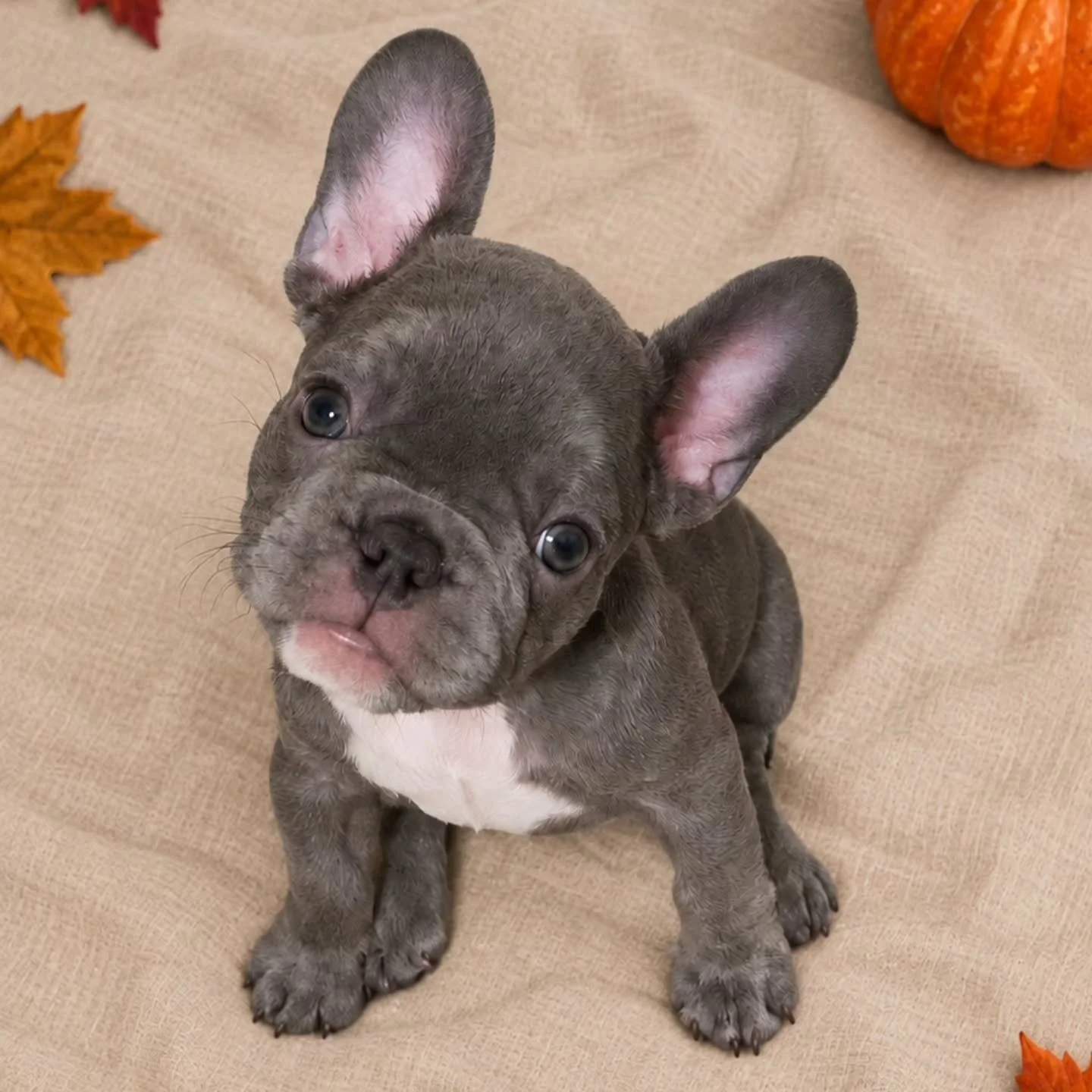 A little head tilt, a whole lot of heart-melting cuteness. 🥹🩶

&ldquo;Did you say treats&hellip; or trick-or-treat?&rdquo; 🎃🐾 Either way, this little pumpkin is listening! 🍂

#TopPawFrenchies #FrenchieHeadTilt #LittlePumpkin #FrenchiePuppy #TooC