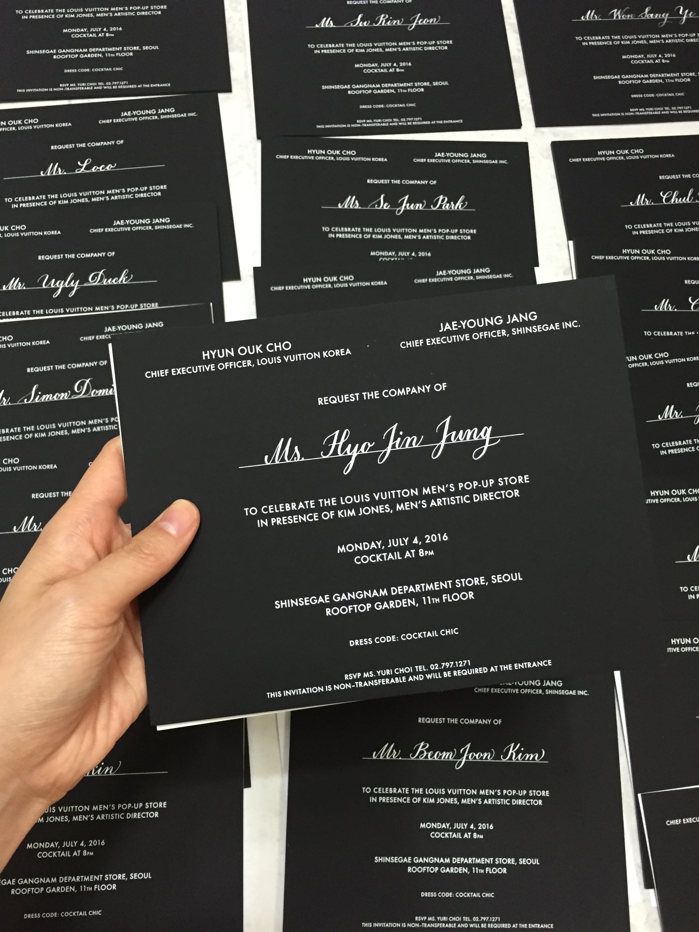Louis Vuitton x Fragment event invitation cards