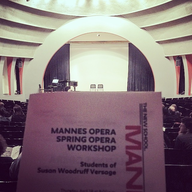 Enjoying a fantastic evening of opera scenes by my fellow Mannes grad students.