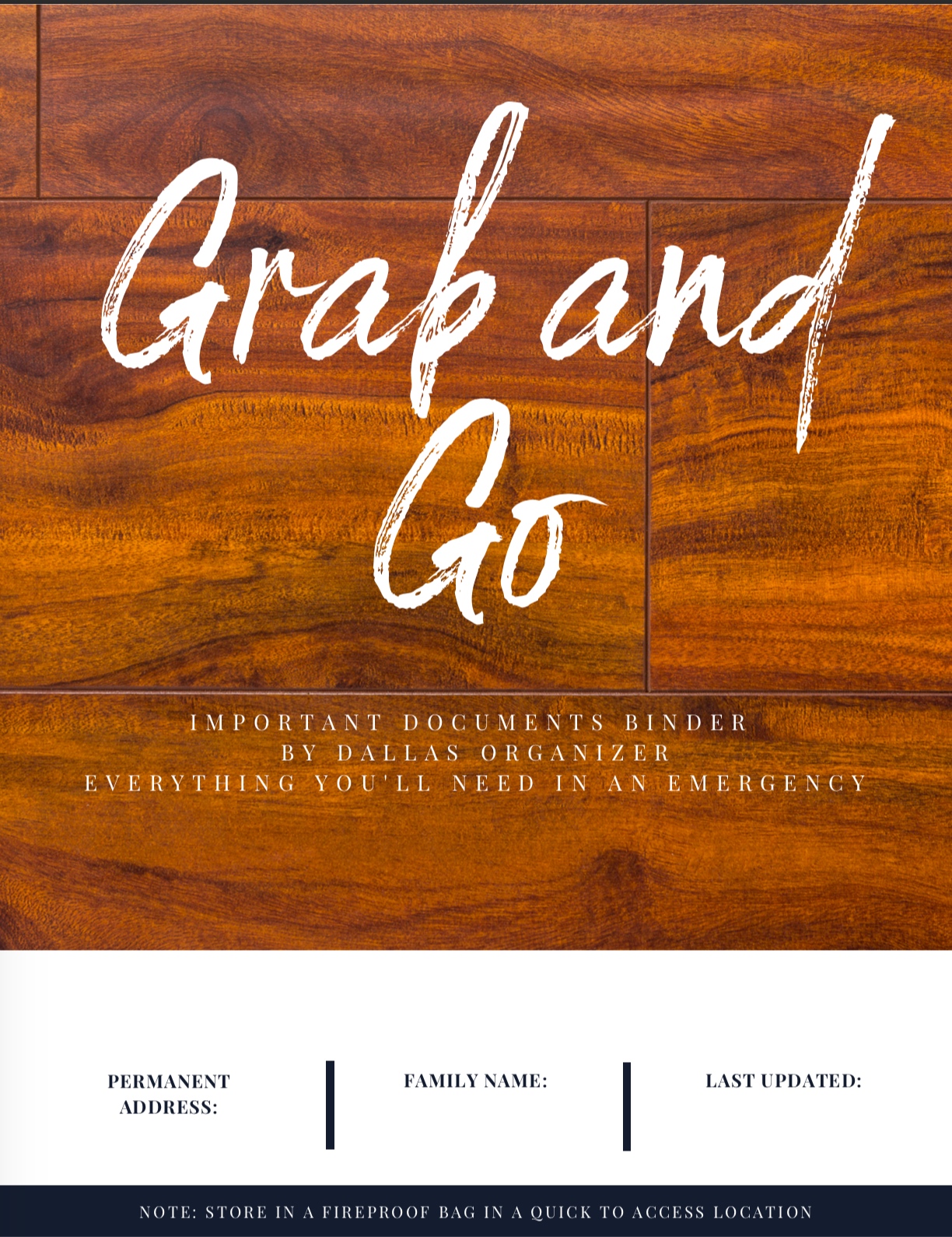 Grab and go Binder