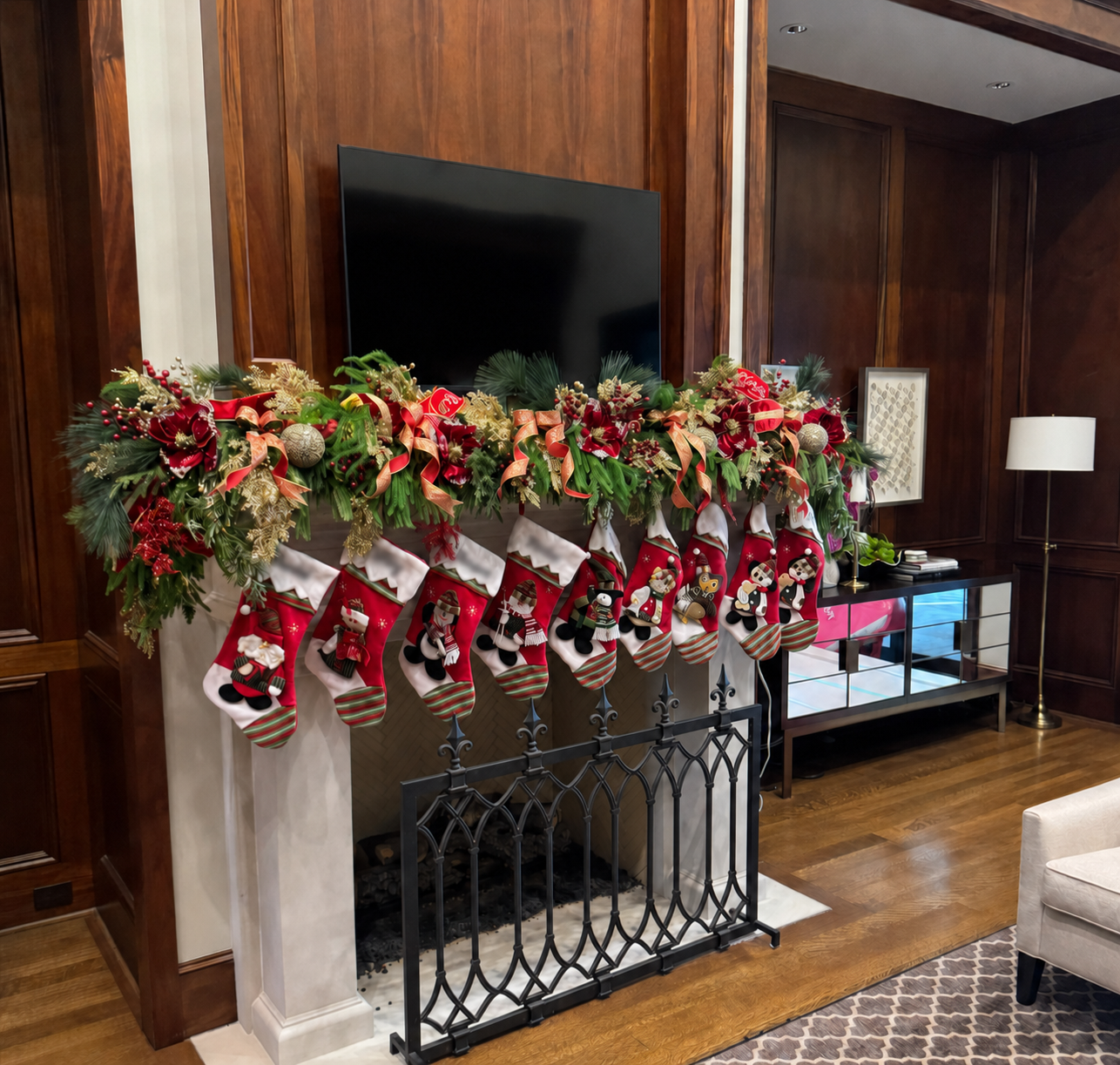 Luxury Christmas Mantel Garland Design and Installation in Dallas