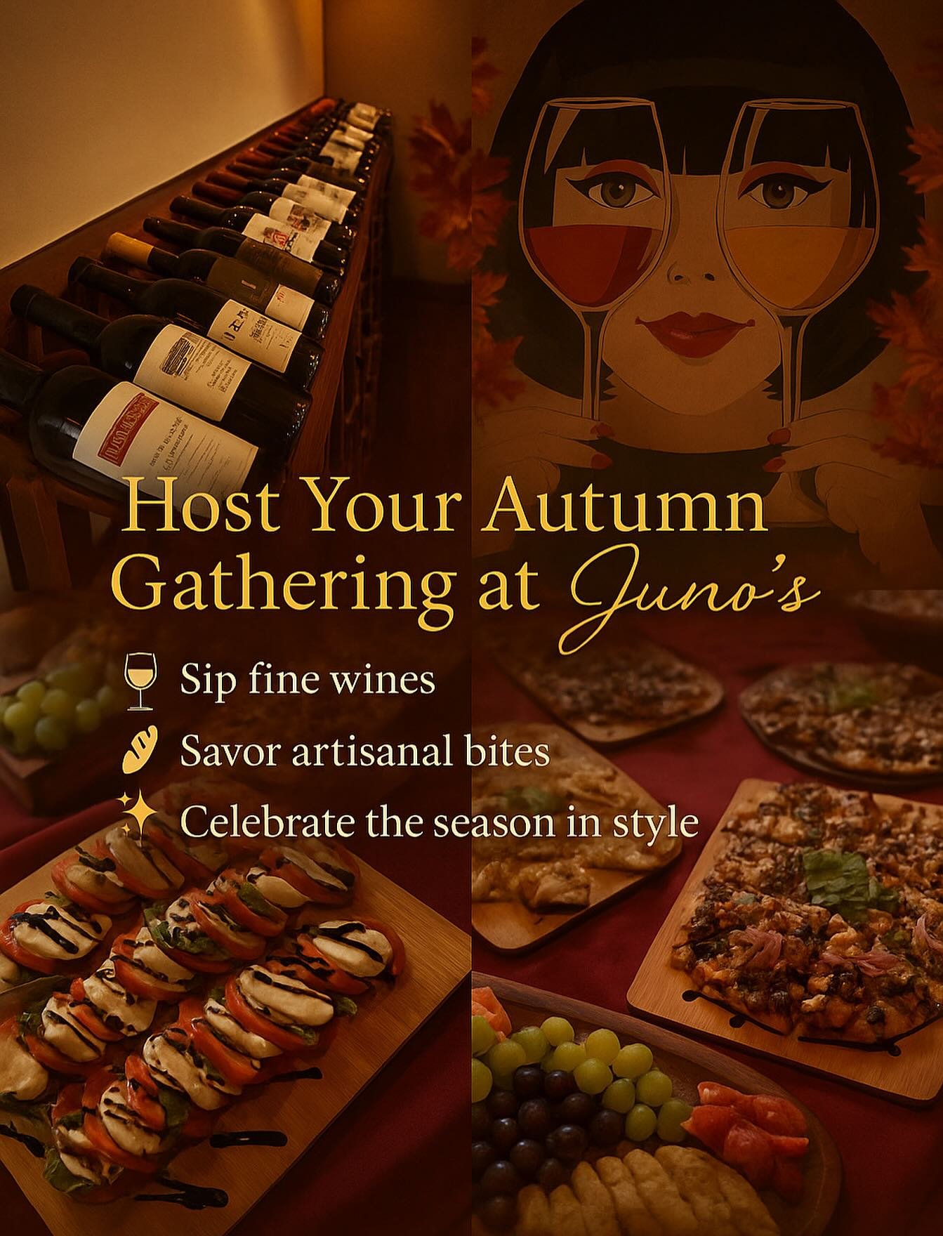 🍇 Host your autumn gathering at Juno&rsquo;s 🍂
Fine wine, seasonal flavors, and a cozy atmosphere made for celebrating. Reserve your event today &rarr; junospointloma.com
