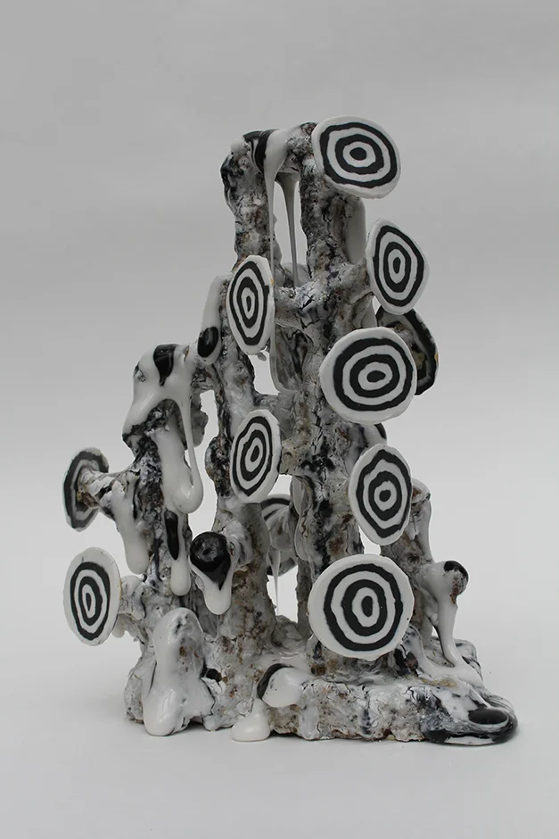  Scholars' Rocks (Psycho Black and White) 2018 Stoneware, porcelain, lava glaze and feldspar   