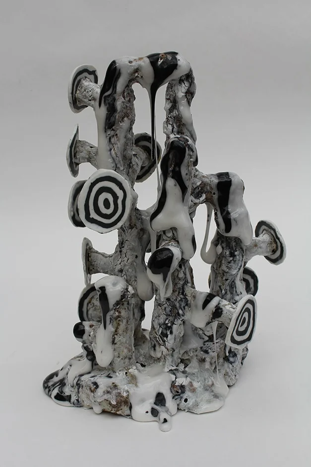  Scholars' Rocks (Psycho Black and White) 2018 Stoneware, porcelain, lava glaze and feldspar   