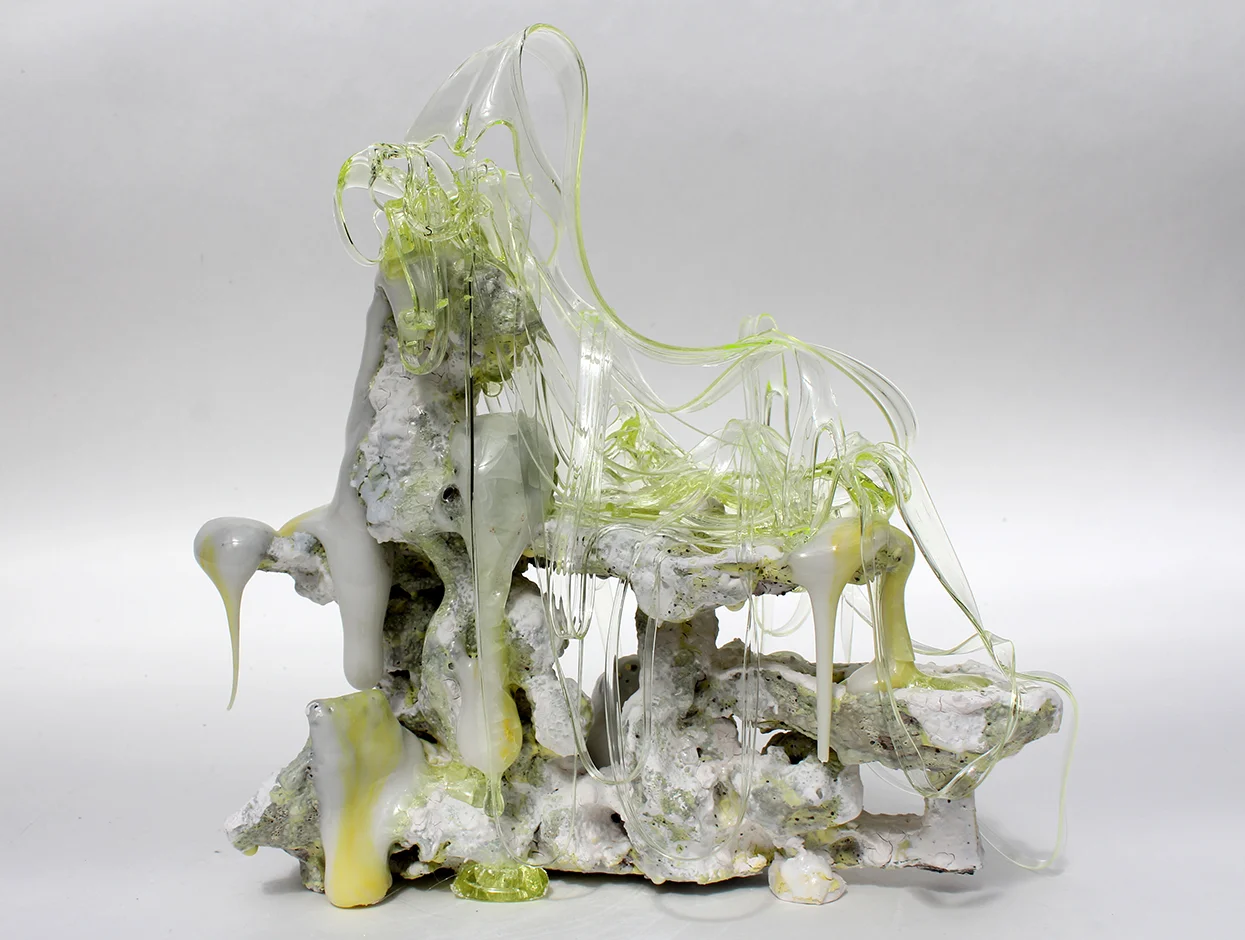Sulphur melt 2018 Ceramic and glass 130x280x130mm