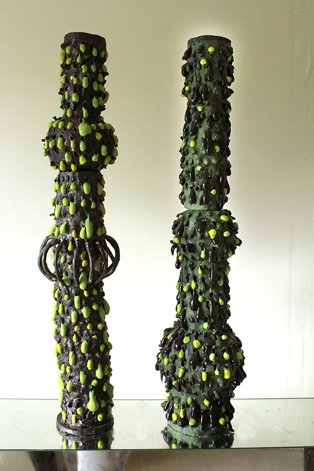  Green Bean Towers 2016 Ceramic and glaze 890x240mm   