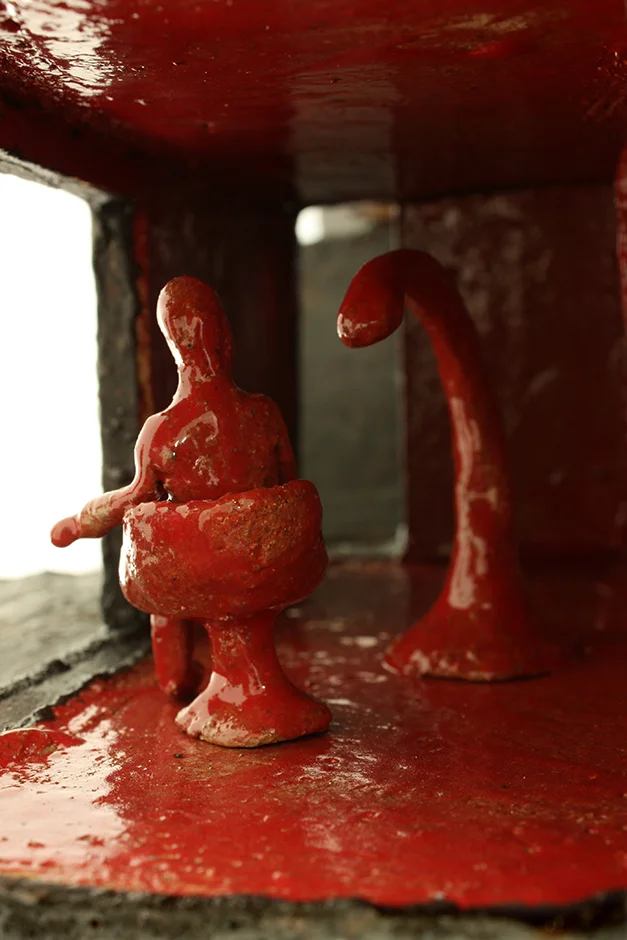  Self portrait as a partially occupied apartment block 2014 Ceramic and steel stand 