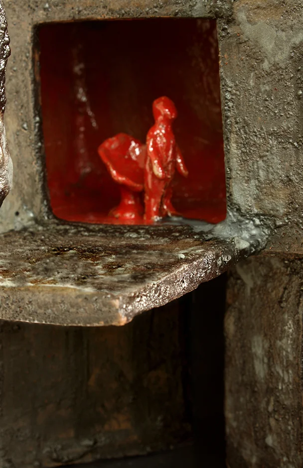  Self portrait as a partially occupied apartment block 2014 Ceramic and steel stand 