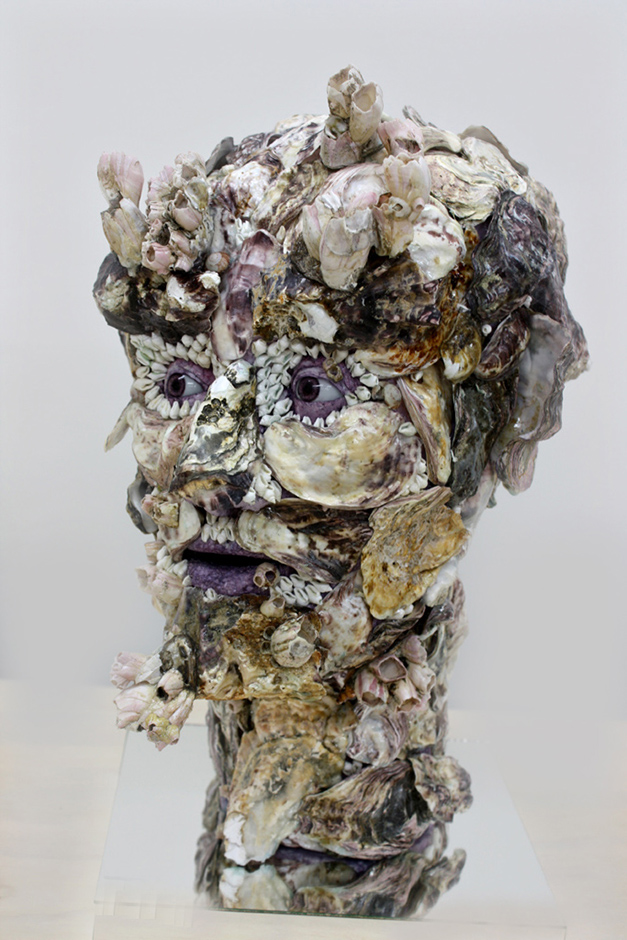 Shell Boy with Violet Eyes 2011 Shell, polystyrene, glass eyes, wig, steel stand