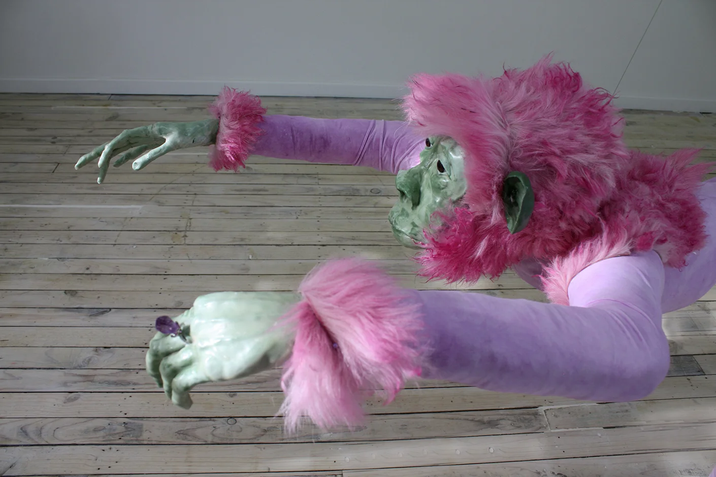  Green Mother 2008 Polystyrene, clay, velvet, globe   