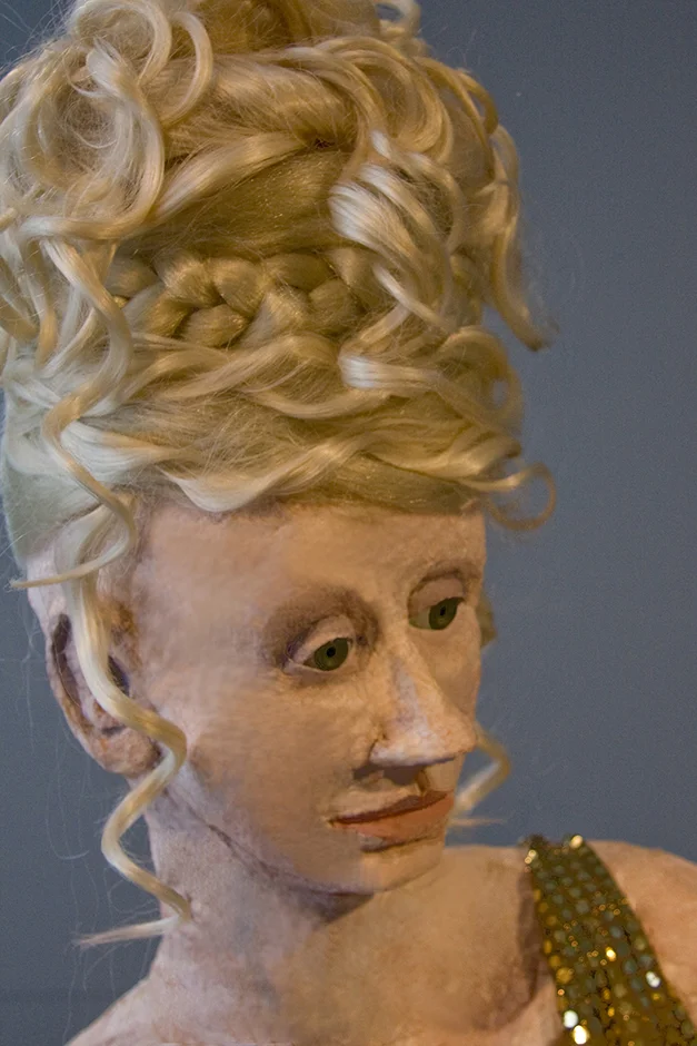 Venus in Choo 2010 Jimmy Choo Gold chain sandals, polystyrene, wax, mirror, butterflies, acrylic hair, watch, fake fingernails