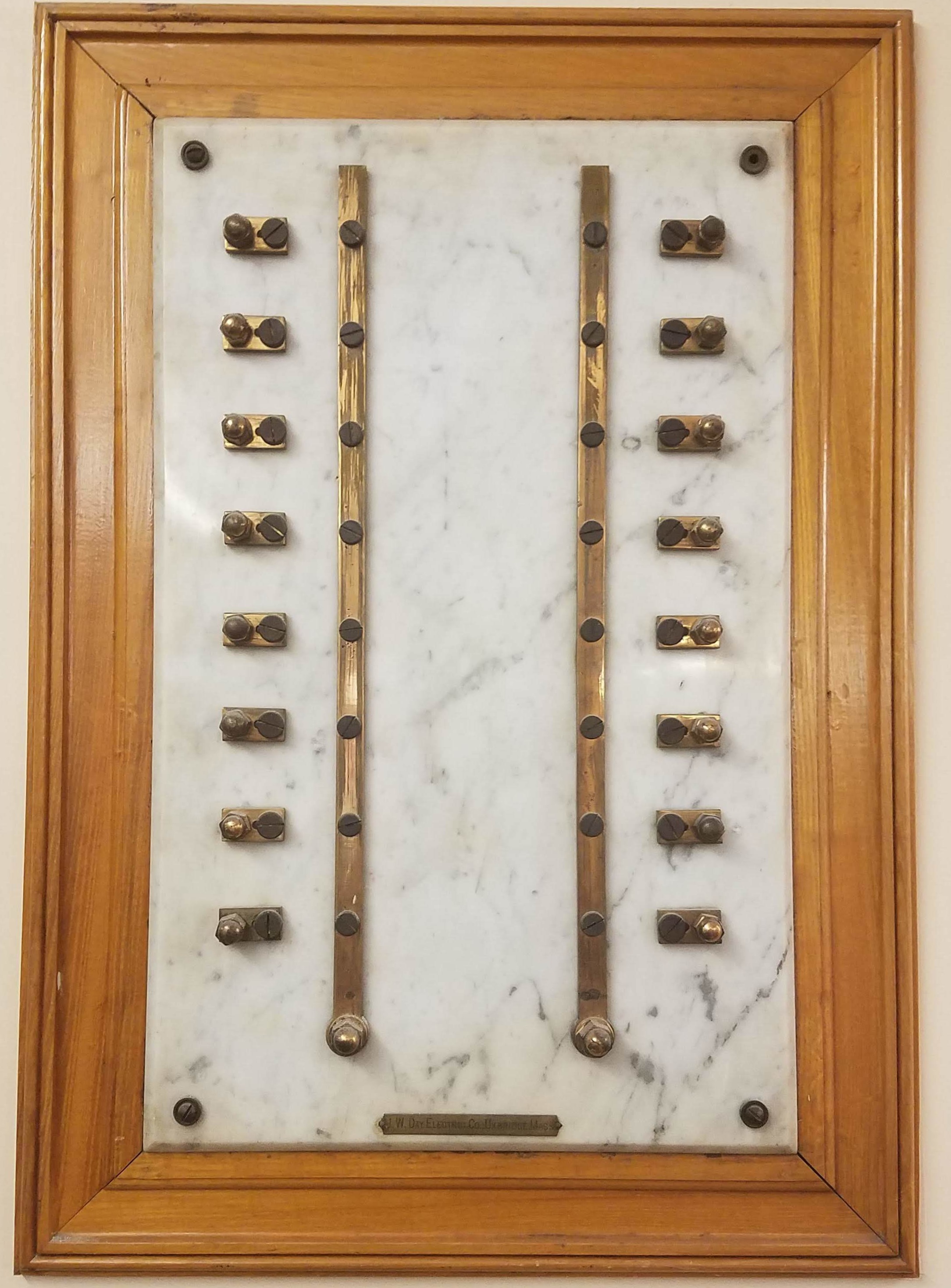 An old-timey electrical panel in Uxbridge