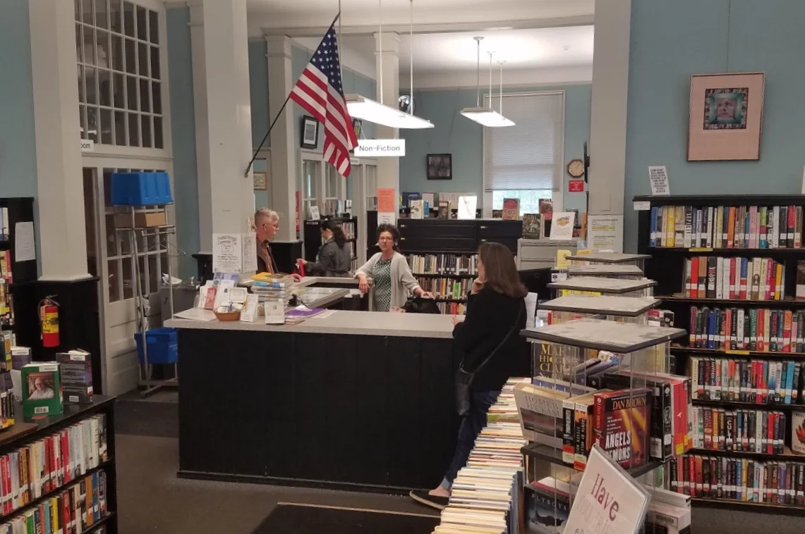 The cramped but charming Freehold library.