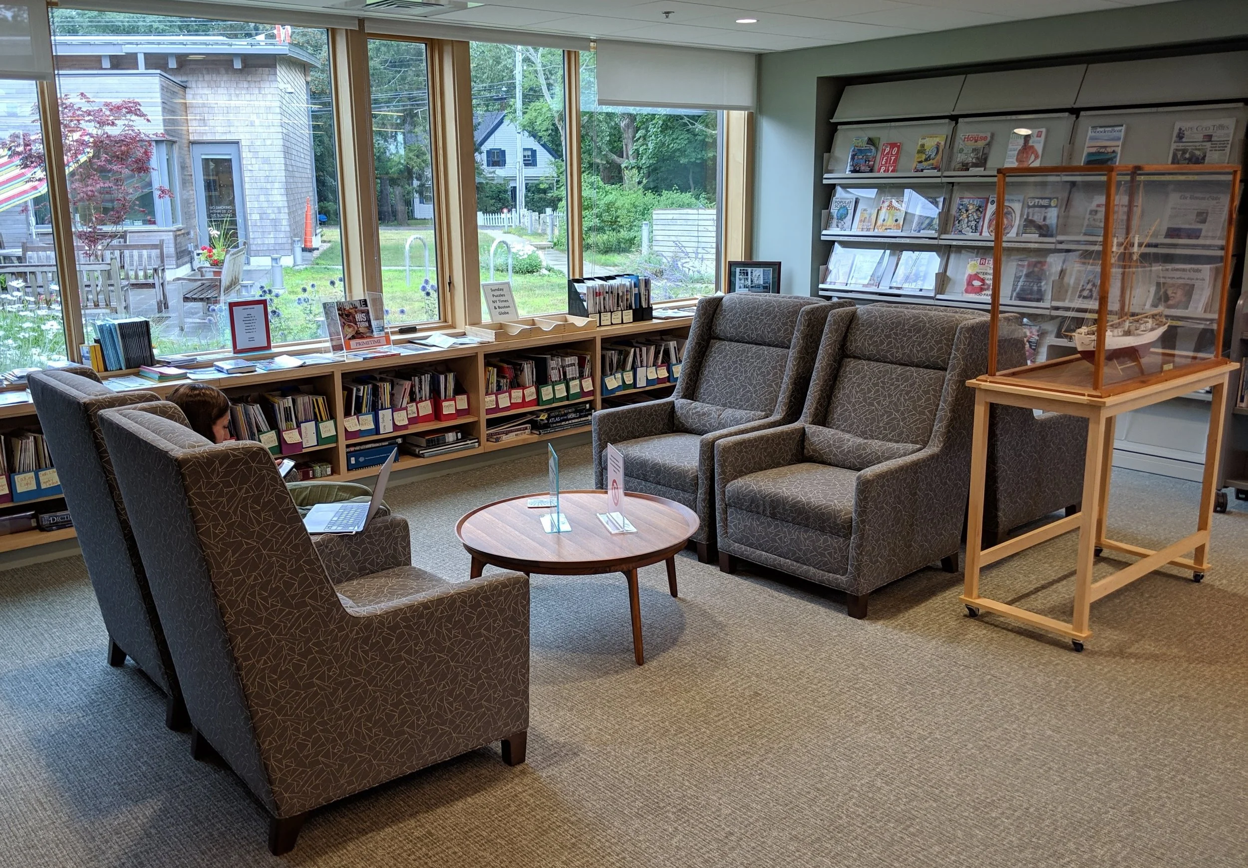 One of the many seating areas at the Eastham Library.
