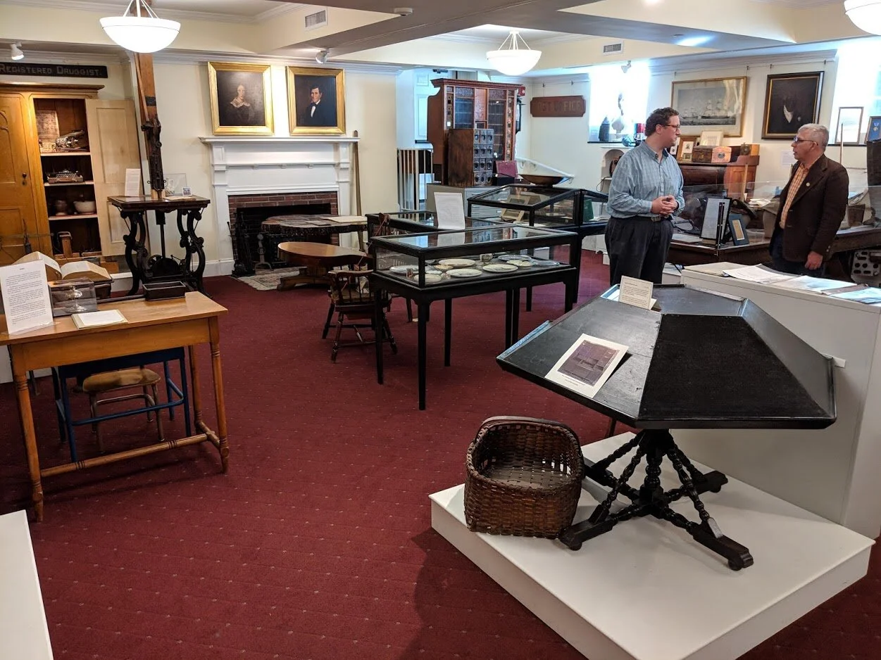 Visiting the Stockbridge Library Museum. The Jonathan Edwards desk is in the foreground.