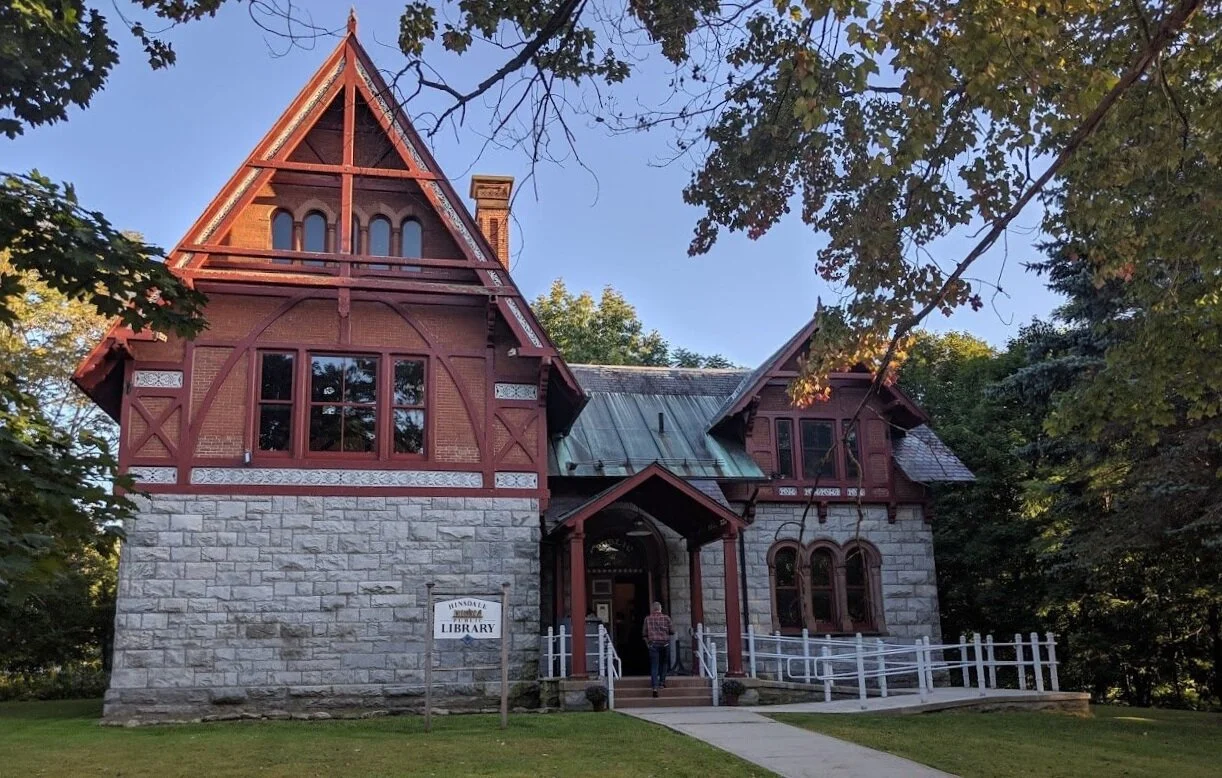 What an unusual and lovely library they have in Hinsdale.