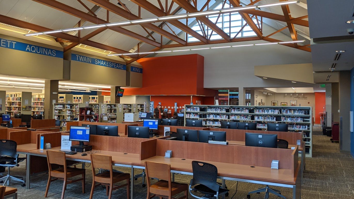 The interior of the Leawood Prairie Branch