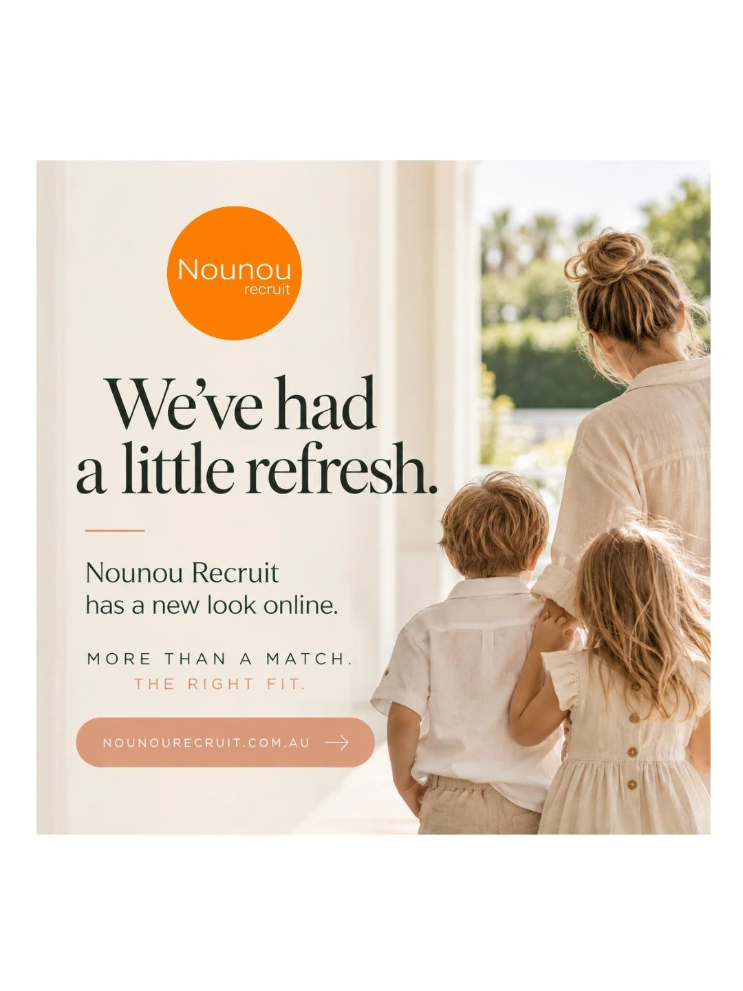 We've given Nounou Recruit a little refresh. 

As our agency continues to grow, we wanted our website to better reflect the way we work &mdash; personal, considered and professional.

Our updated website makes it easier for families to explore our na