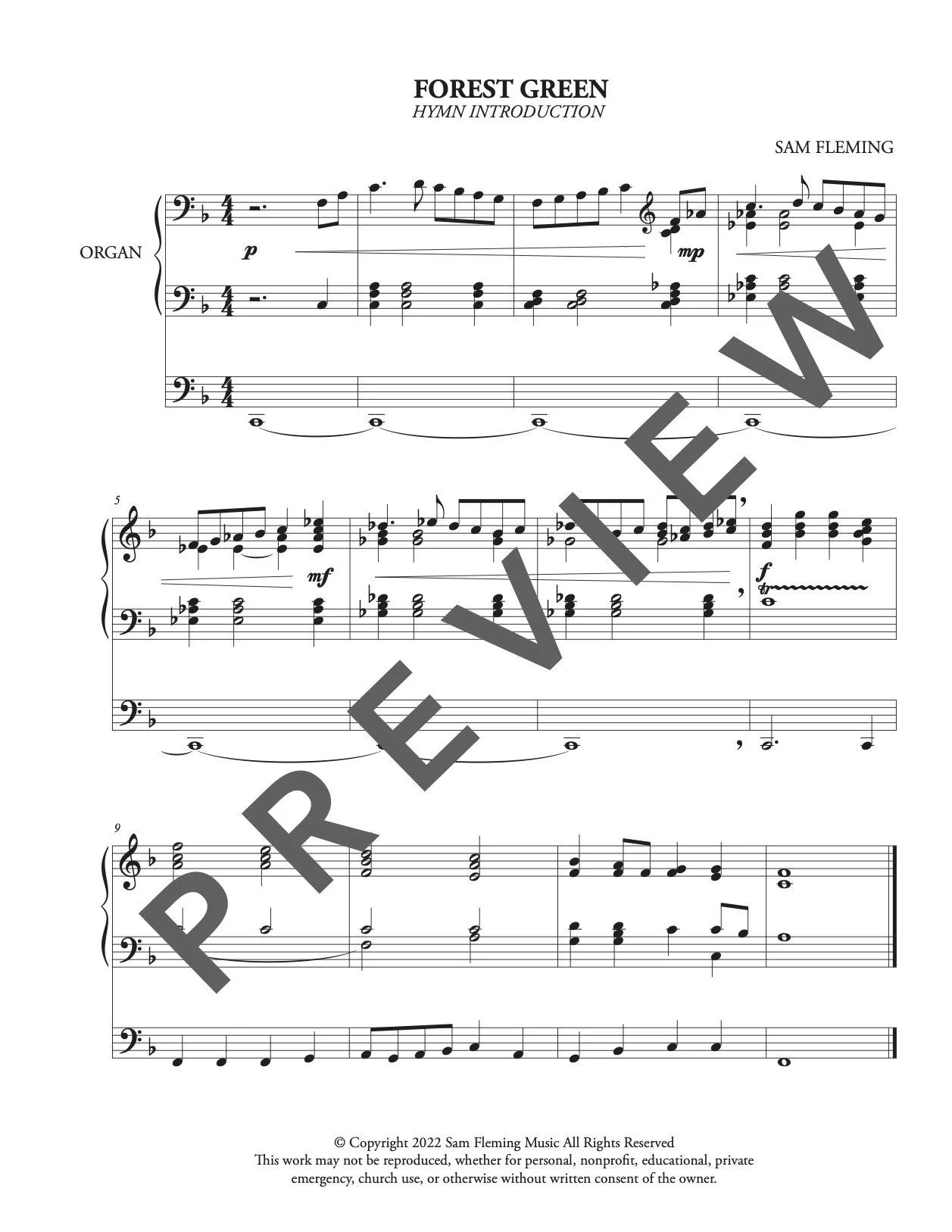 FOREST GREEN (I Sing the Mighty Power of God) Hymn Introduction