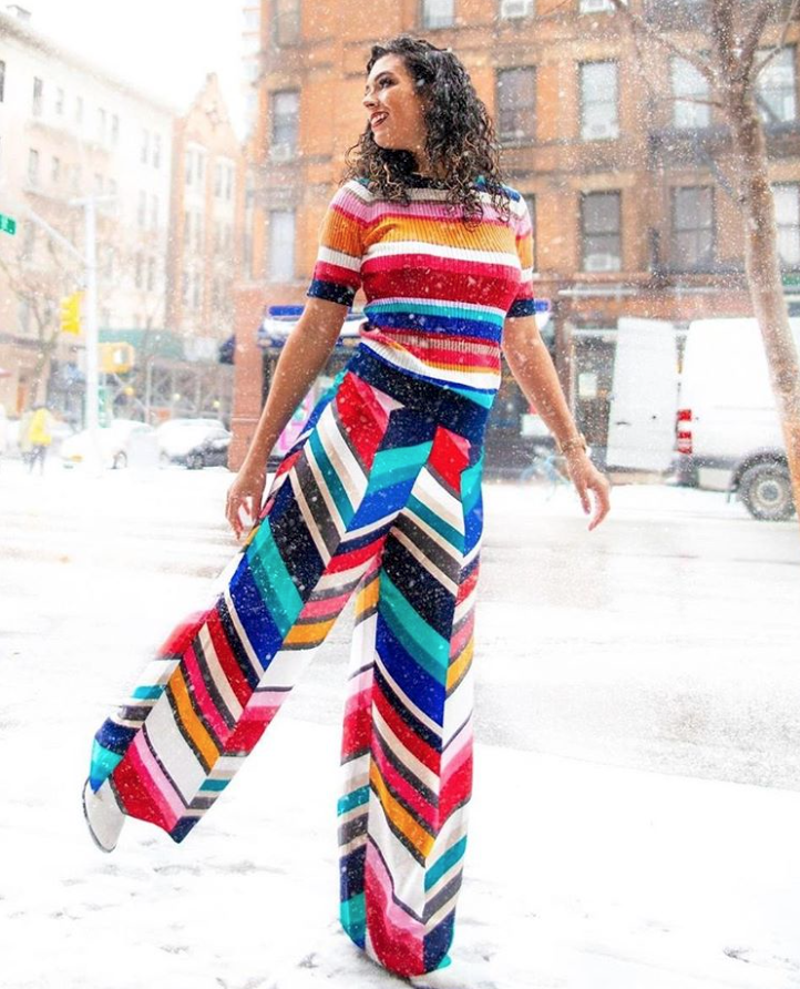 jessica serna of my curly adventures in trina turk