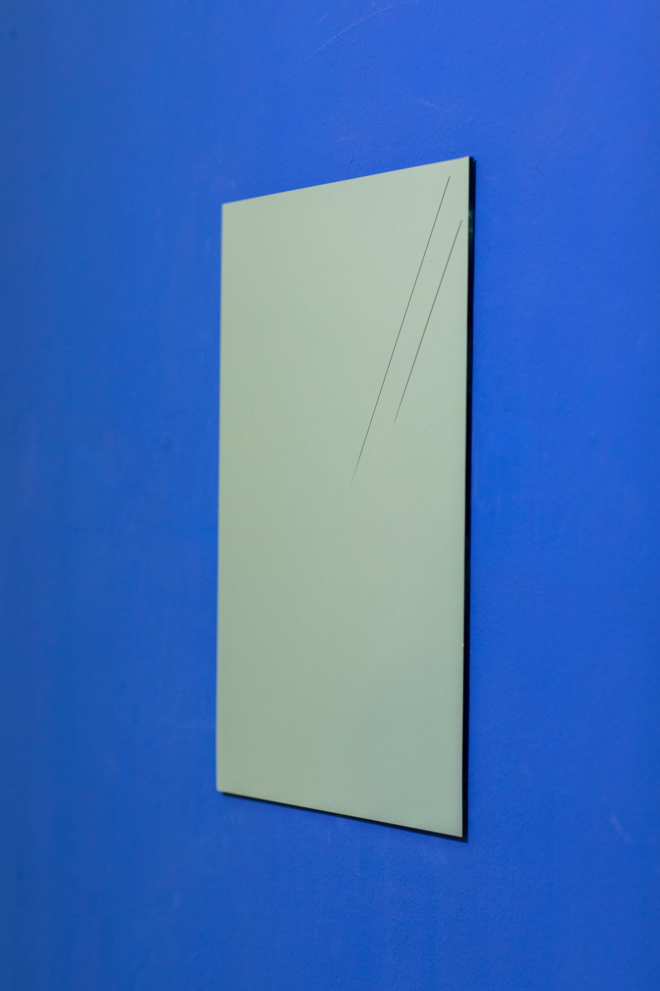  The illusion in the mirror makes me hardly see the mirror, stage; performance; mask; mirror; wall painting, dimensions variable, Installation view (part), 2020 