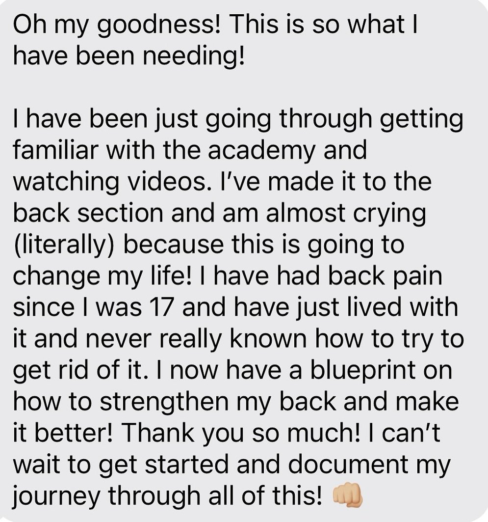 Motivation Monday!

Received this message the other day from a client subscribed to Mtn Physio Academy! It was exactly what I needed to hear! The Academy isn&rsquo;t perfect&hellip; I don&rsquo;t know of anything out there that is, but I can tell you
