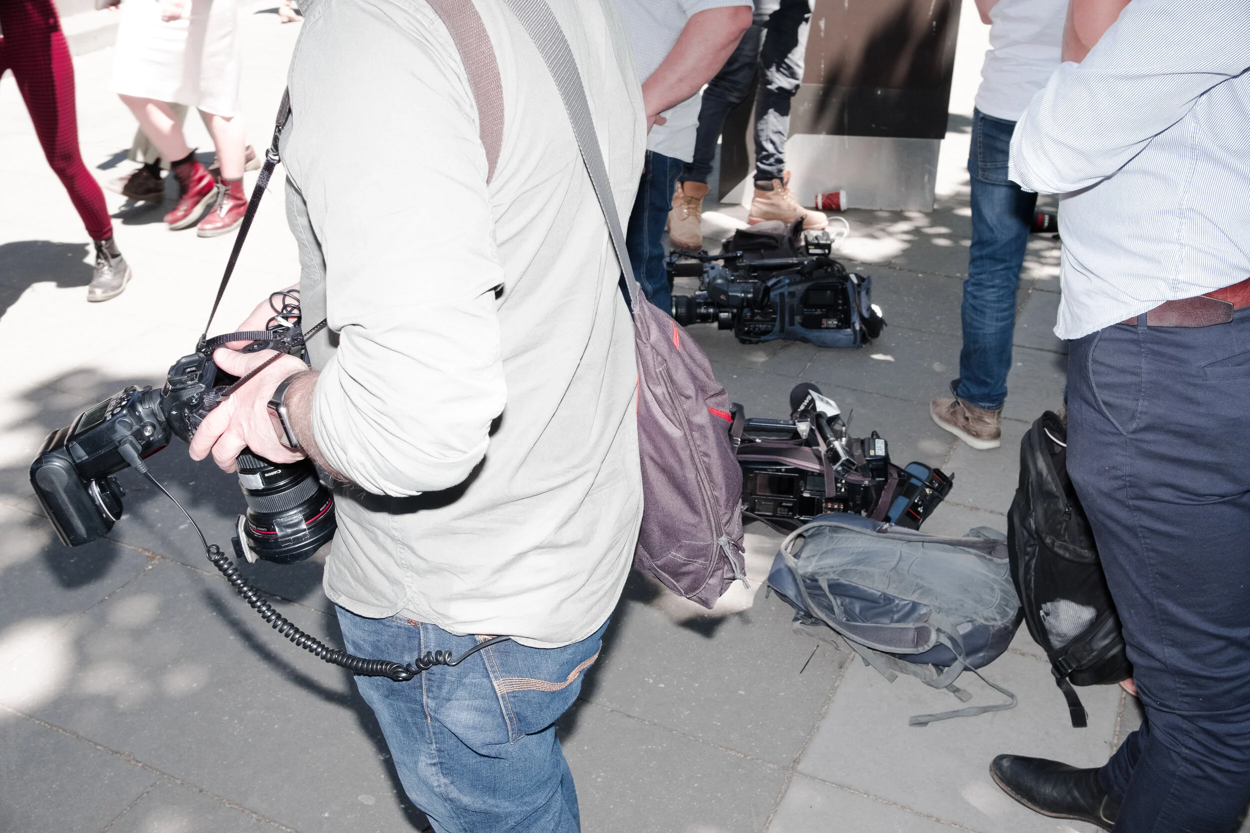 Reporters have flocked to the protests. (Photo: Jeremy Gan)