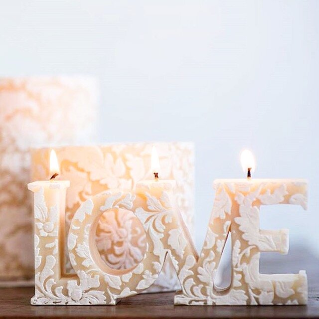 Hand-Painted Word Candle