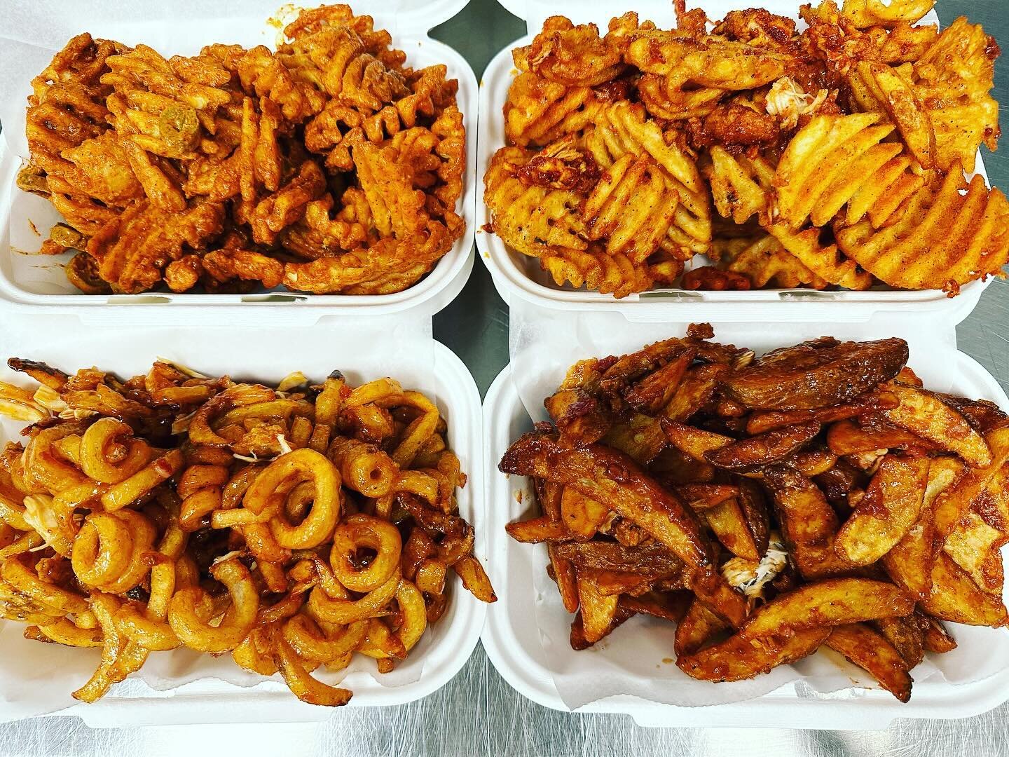 We are very happy to introduce some new items to our menu! 

Starting 11/13/2023, Loaded Fries will be available for purchase!

The 4 types of loaded fries we will offer are:

BBQ Loaded Wedges. Potato wedges mixed with chicken tenders, bacon, and to