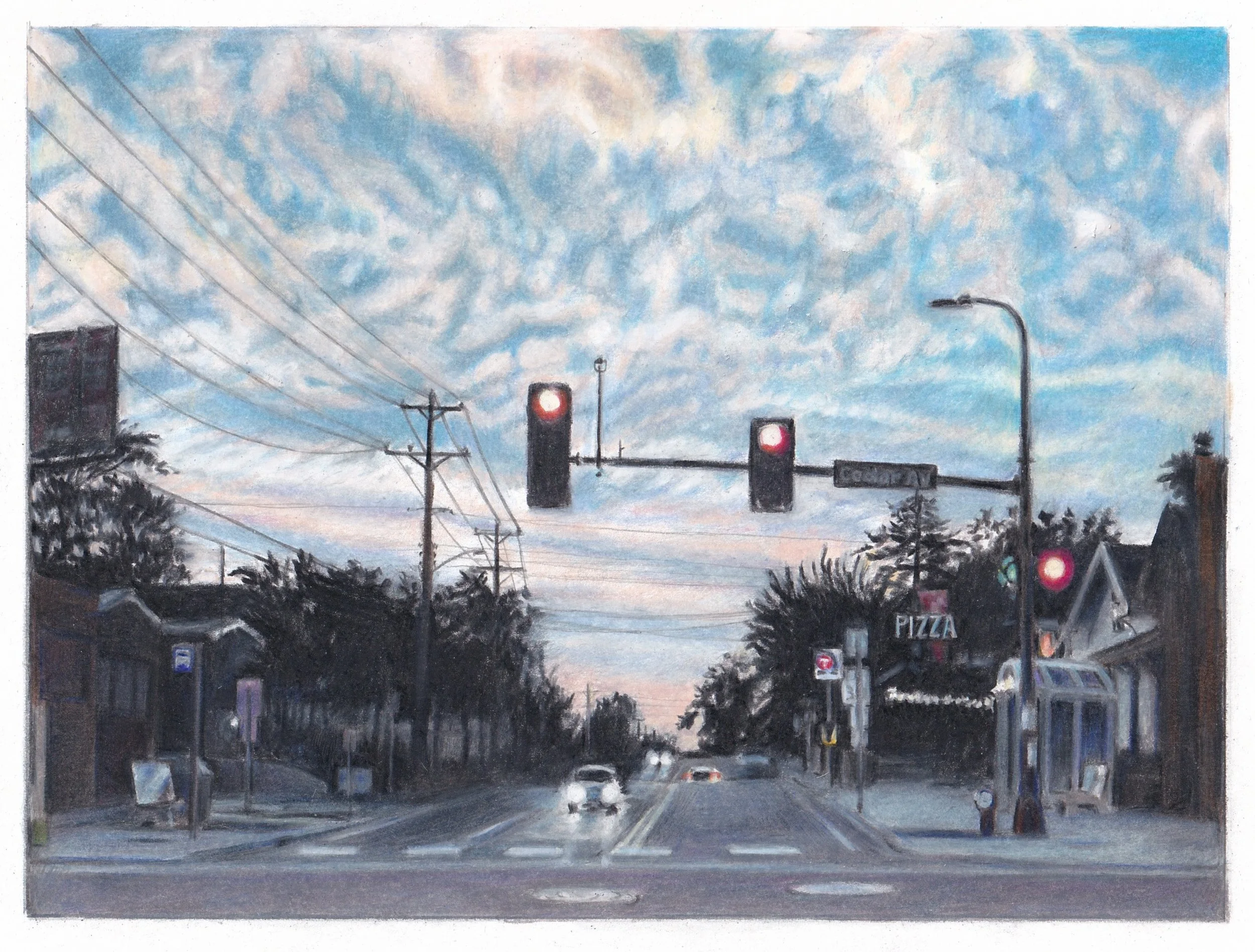 Headlights At The Red Lights