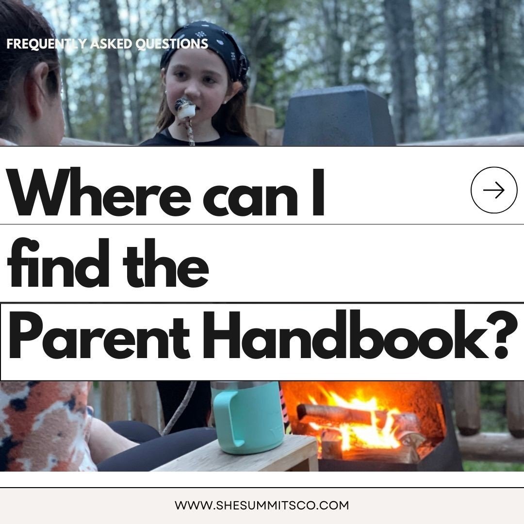 📚🌟 Calling all She Summits Co. parents! 🌟📚⁠
⁠
Wondering where to find all the essential details about our upcoming adventure? Look no further than our Parent Handbook! 📖✨ Whether you're seeking information on activities, safety protocols, or pac