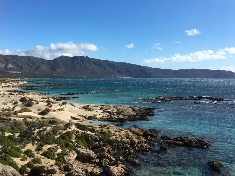 Mountain and Mediterranean scenery on the Crete Island Trail