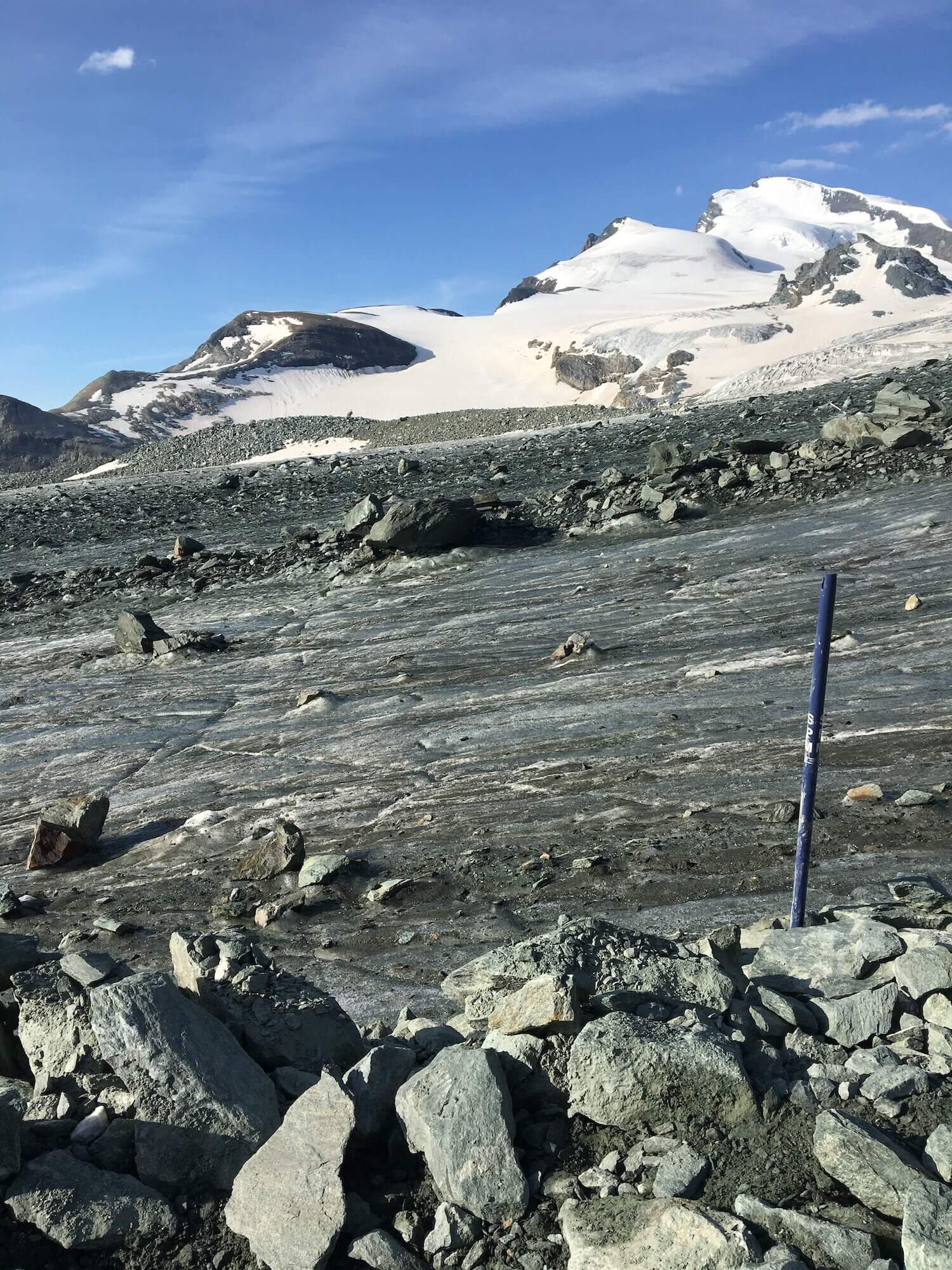 Waymarked glacier crossing