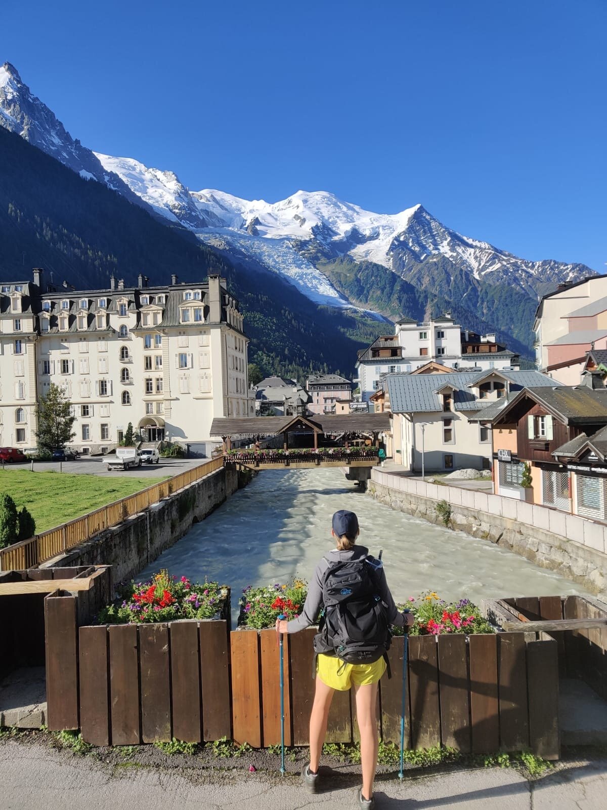 Chamonix Town with Mont Blanc in the distance