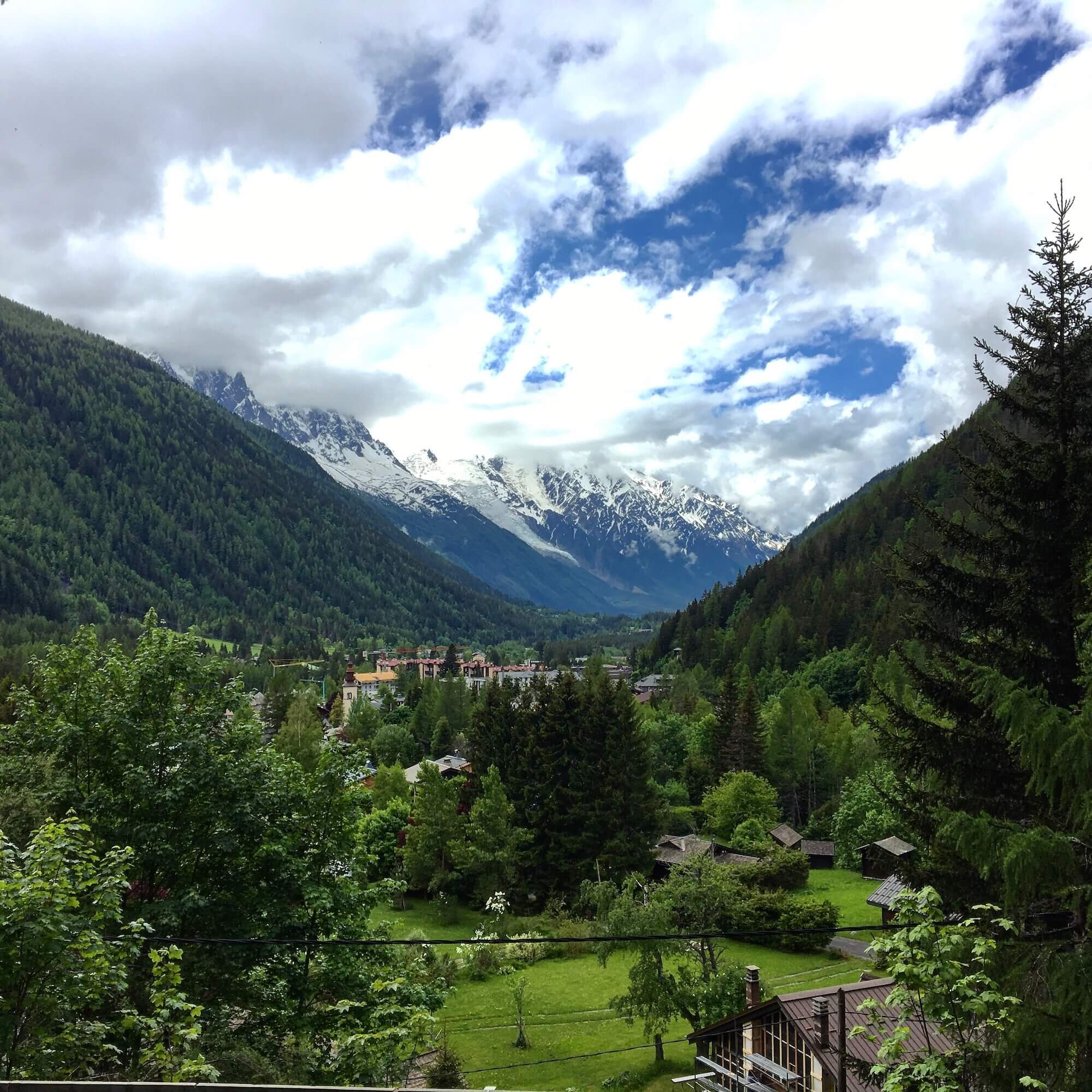 Looking down Chamonix Valley from Montroc