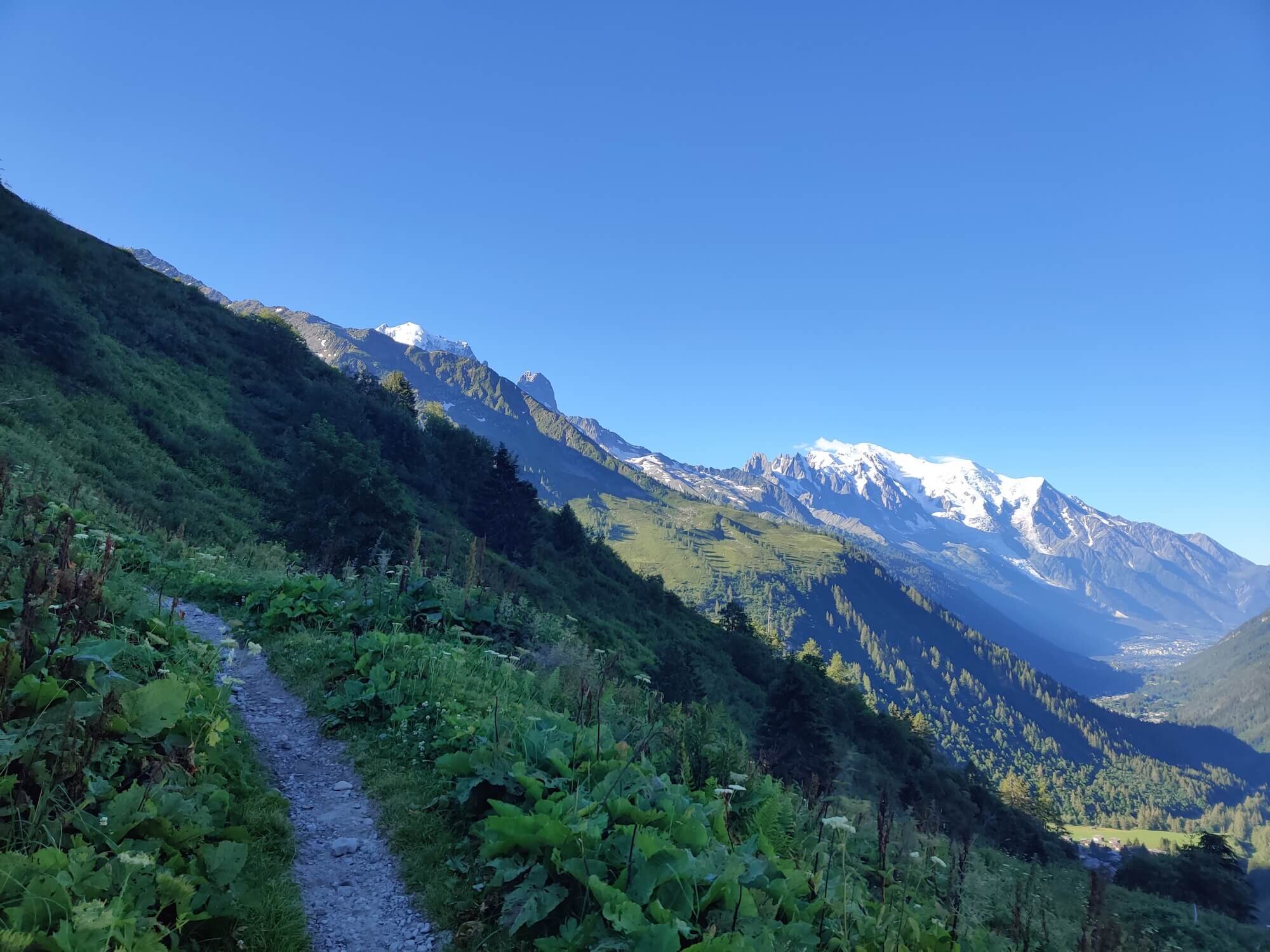 Balcony trail with Mont Blanc massif in background