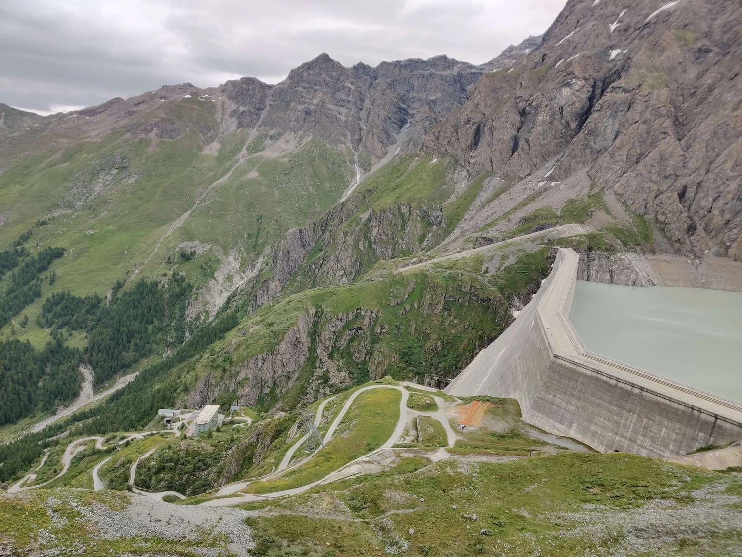 Grande Dixence dam route in the Swiss Alps