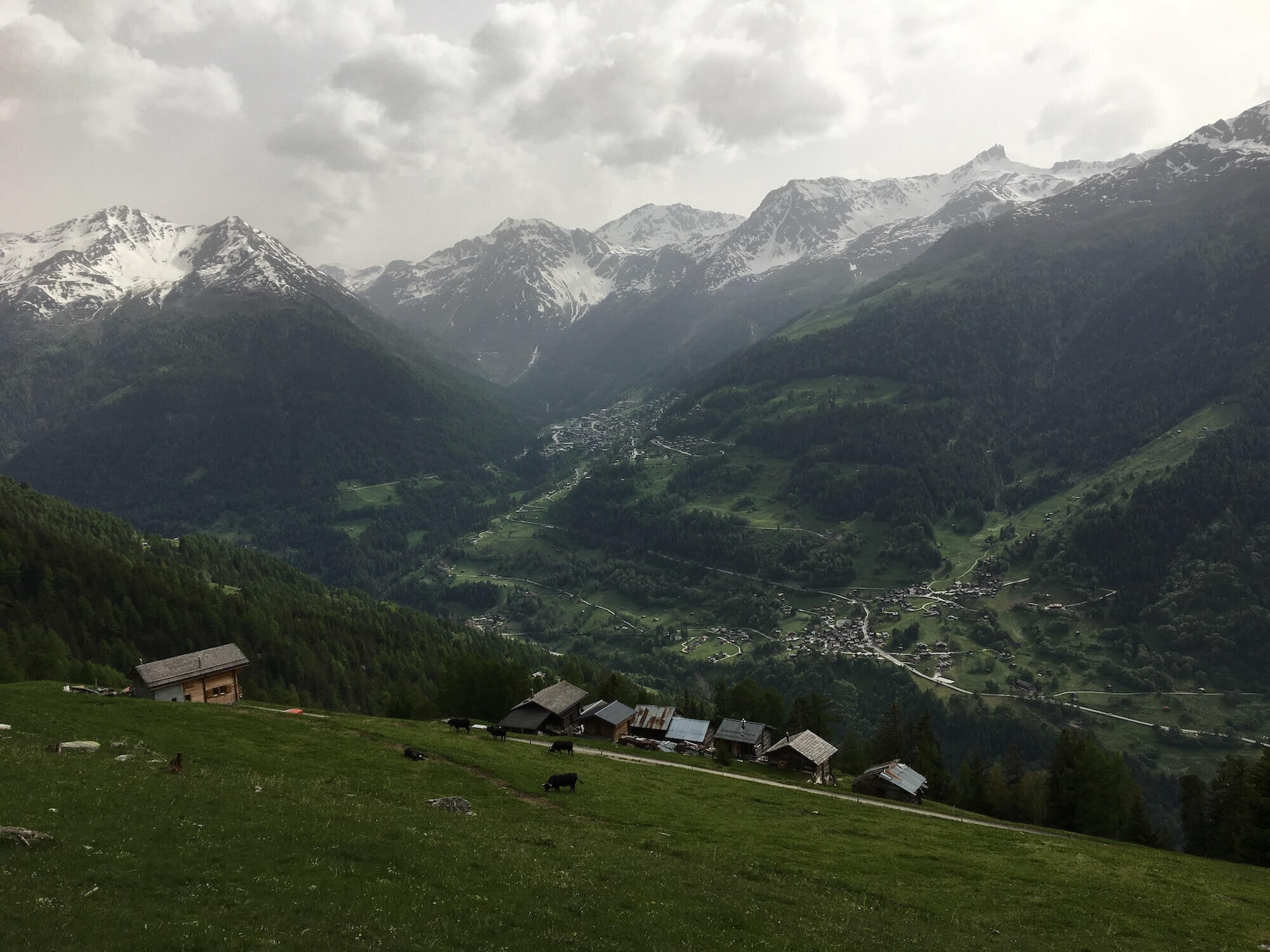 Views across to Grimentz