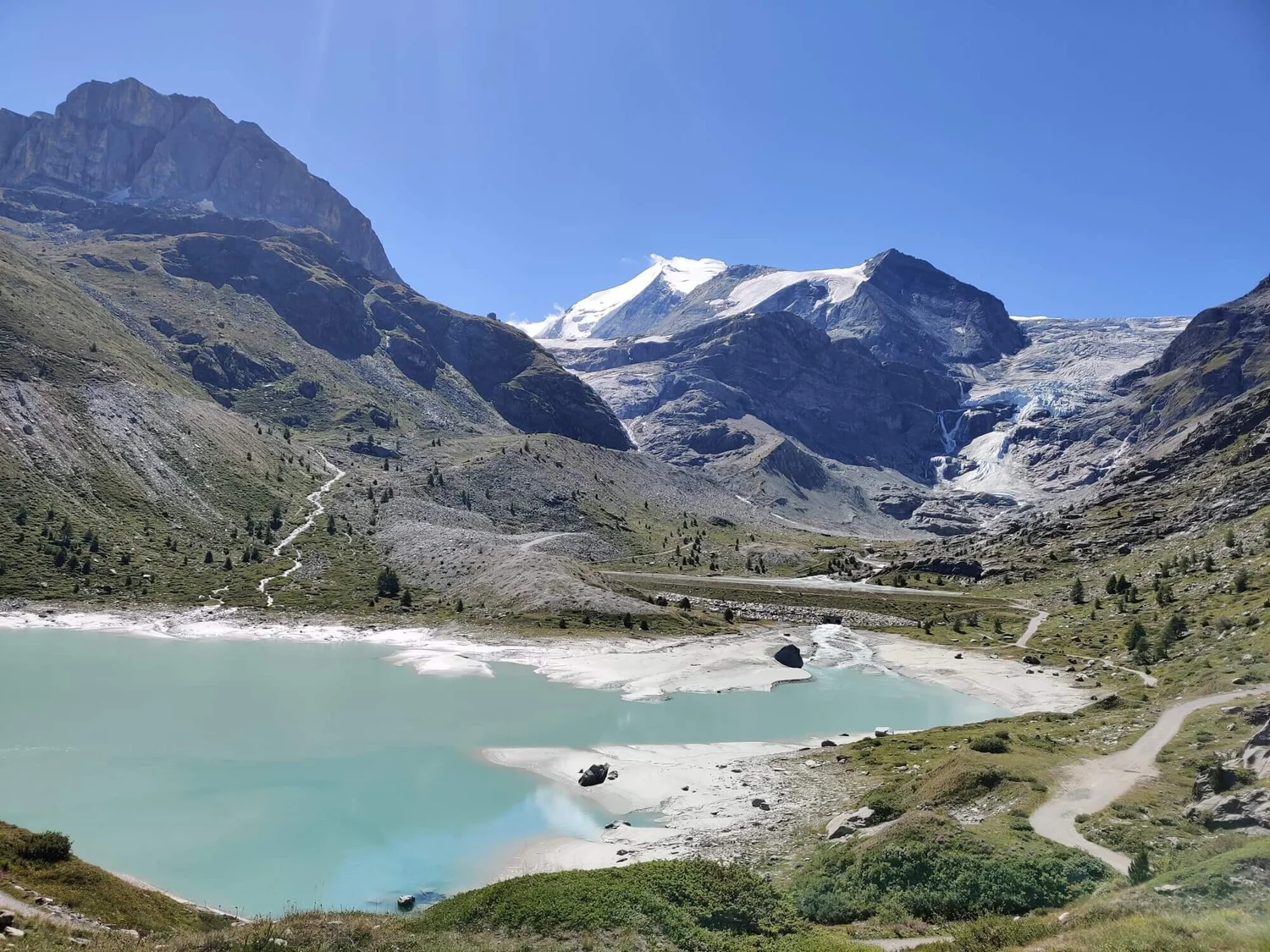 Mountain trail through the Turtmann Valley on the Walker’s Haute Route