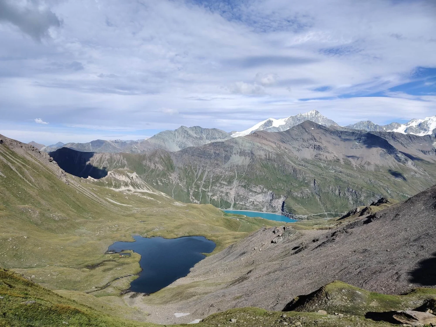 View towards Lac de Moiry from the Col de Torrent on the Walker’s Haute Route