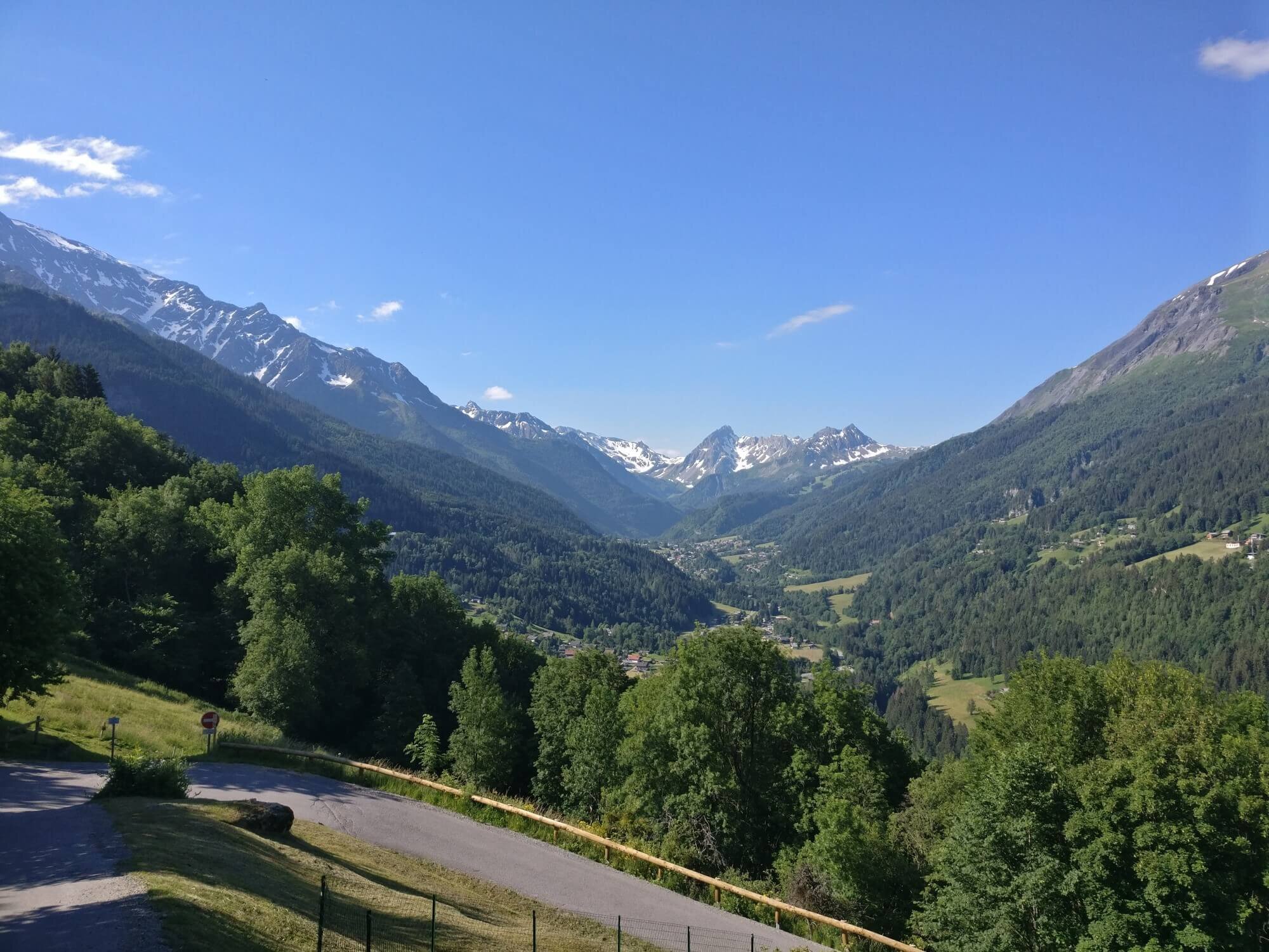 Looking up the valley towards Les Contamines Montjoie