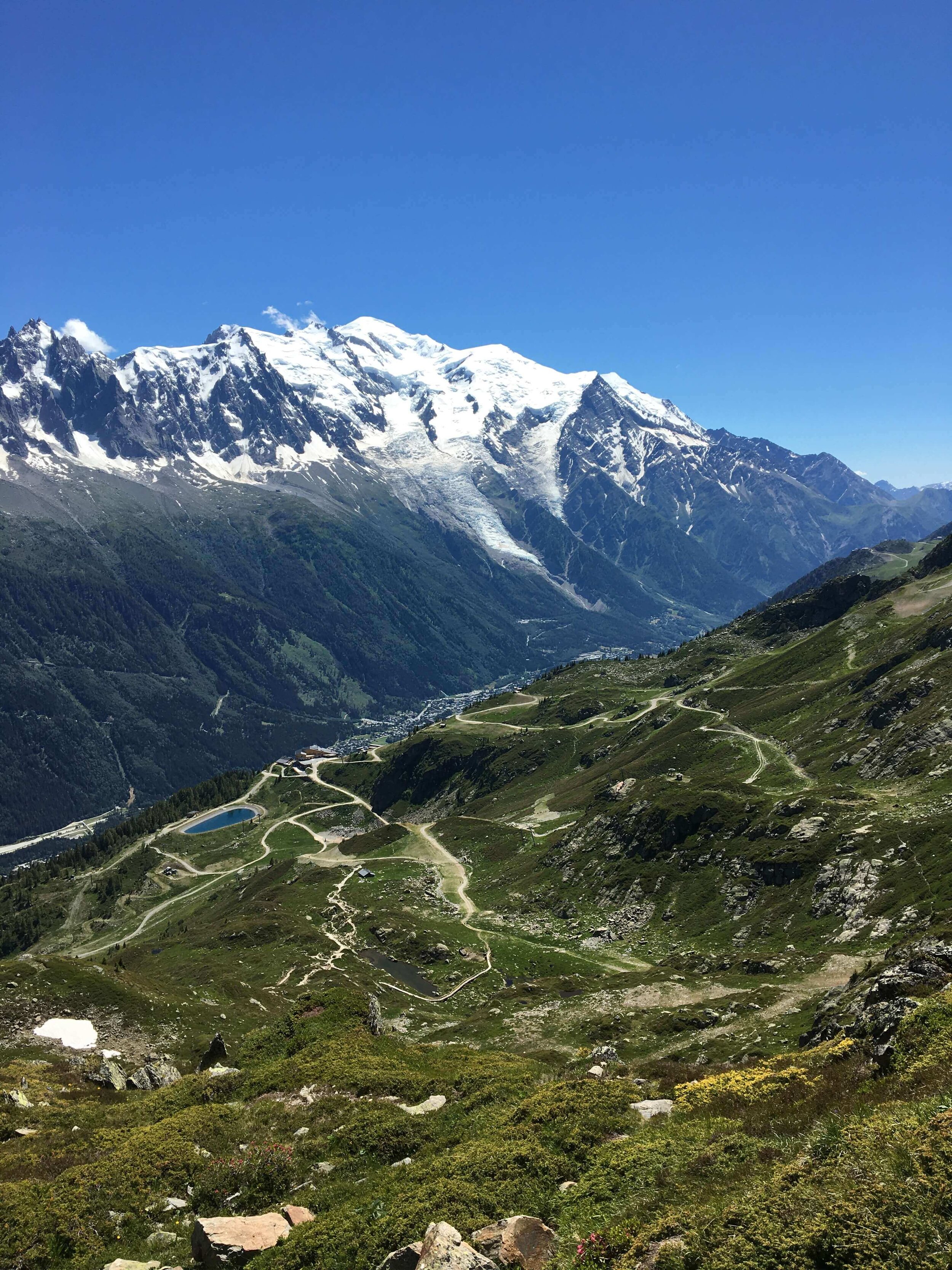 Views from Lac Blanc down towards Flegere