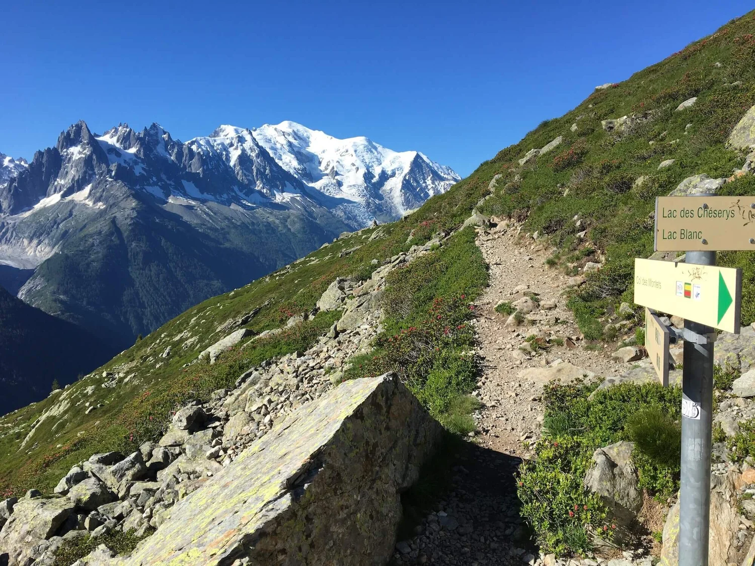 Grand Balcon Sud trail overlooking the Chamonix Valley