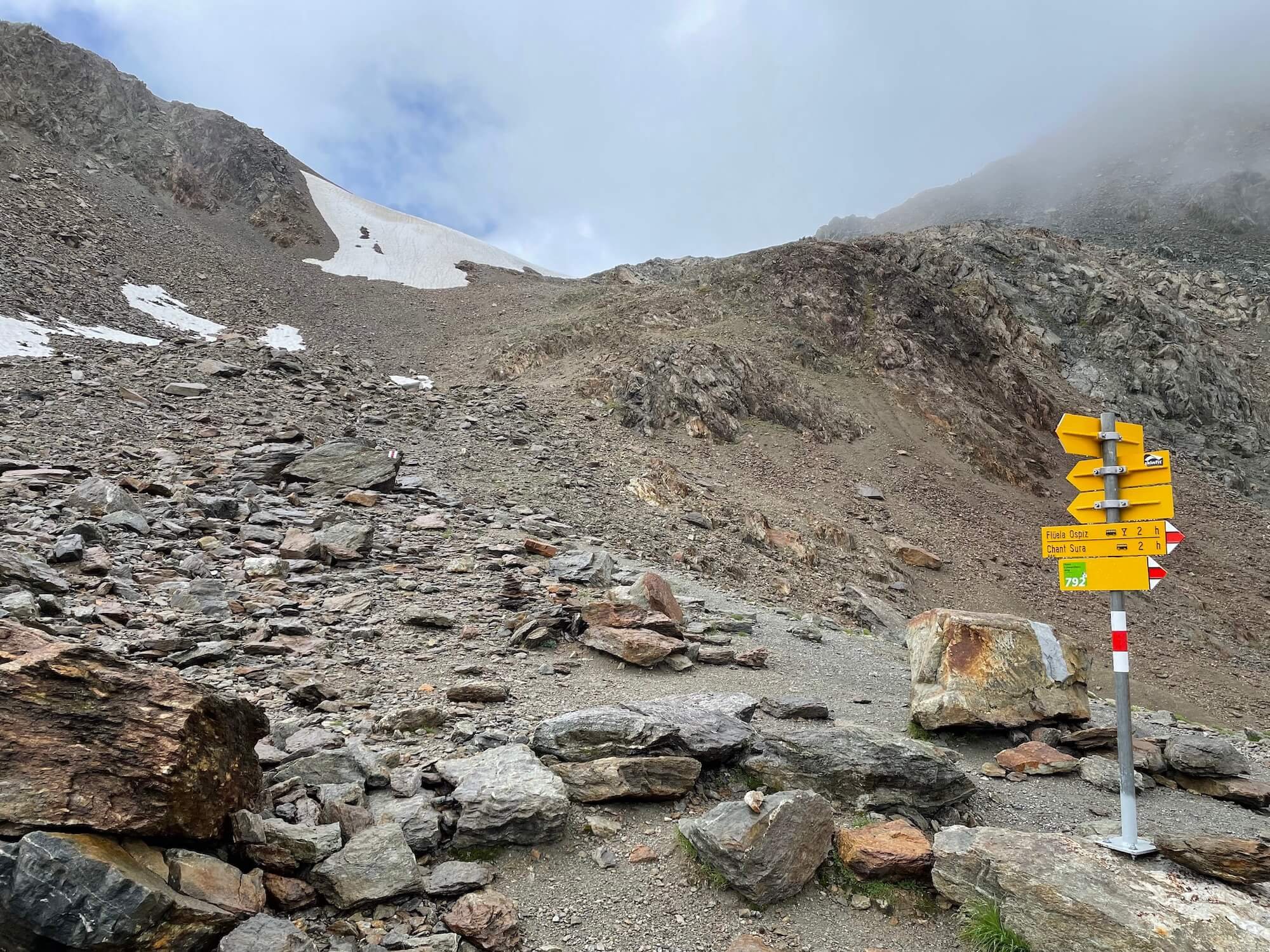 Kesch Trek day 1: trail crossing to the Schwarzhorn