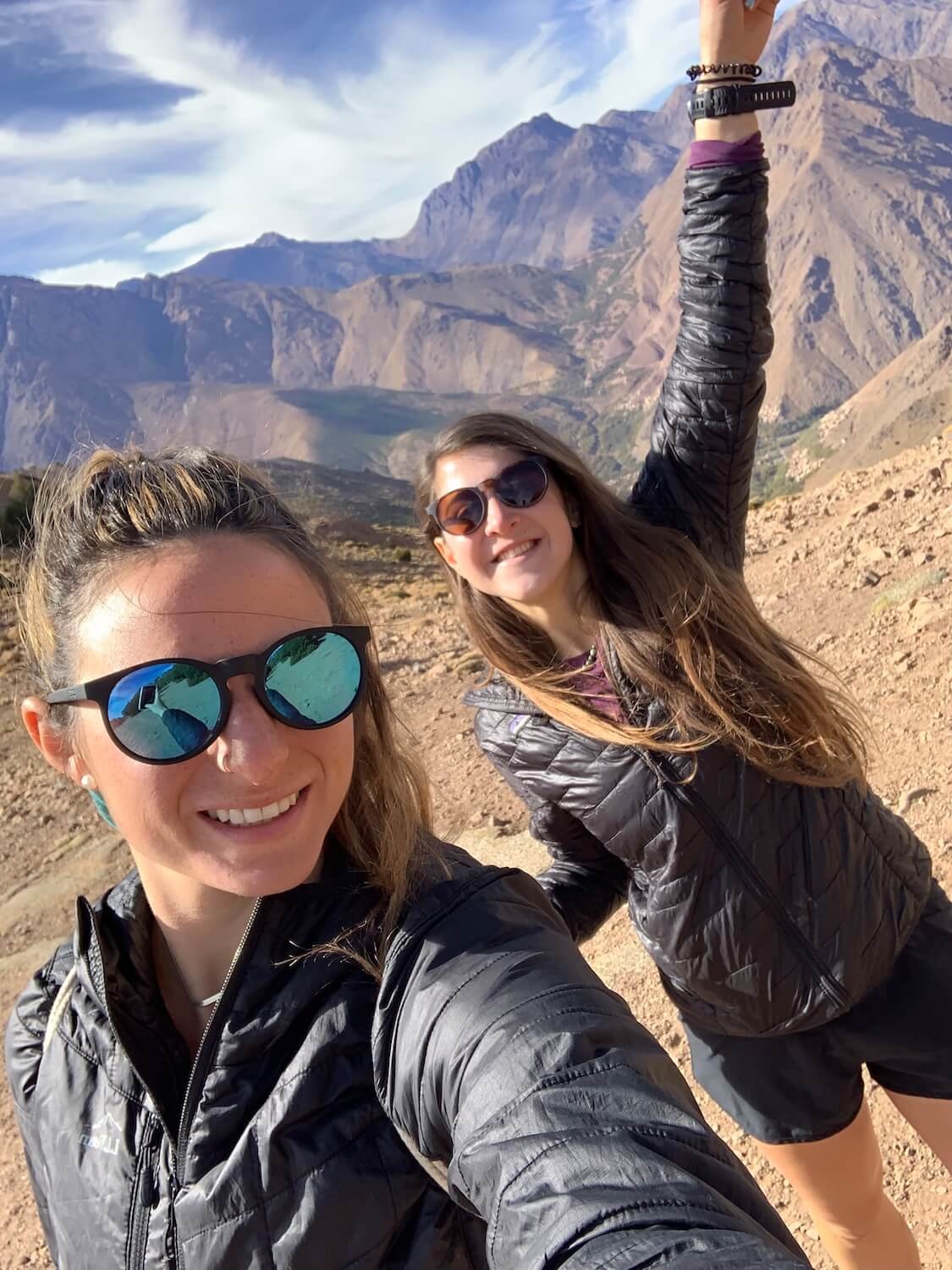  Kayla and Sam on the high Atlas mountains, Morocco. 