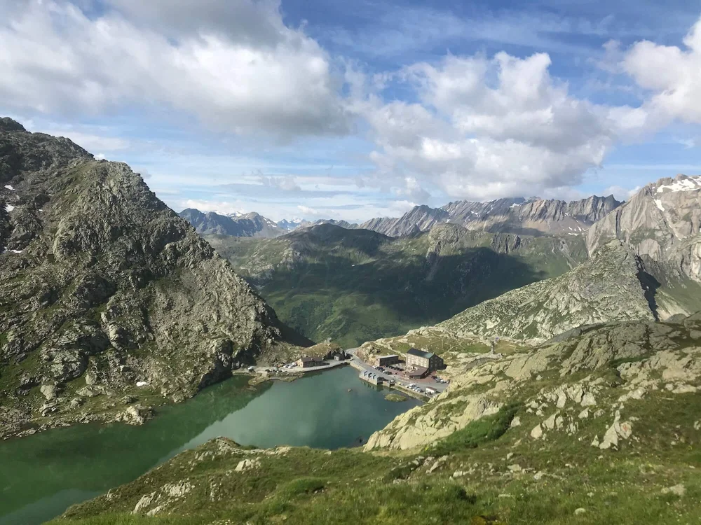 Mountain accommodation and scenery along the Tour des Combins