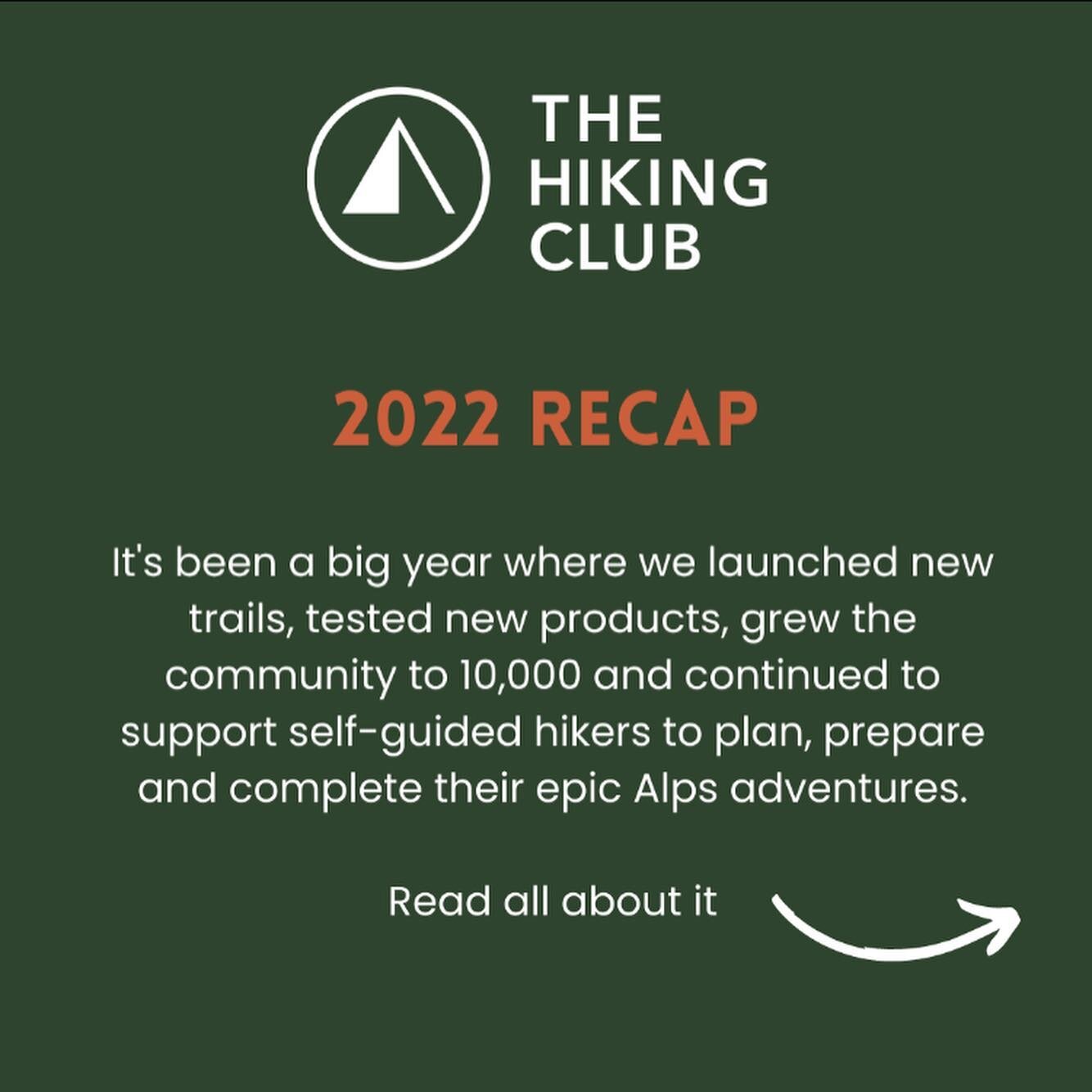 Is it really 2023 already? 😲 

🗓️ 2022 was a big year. We launched new trails, tested new products, grew the community to 10,000, and continued to support self-guided hikers to plan, prepare and complete their epic Alps adventures. Phew, time for a