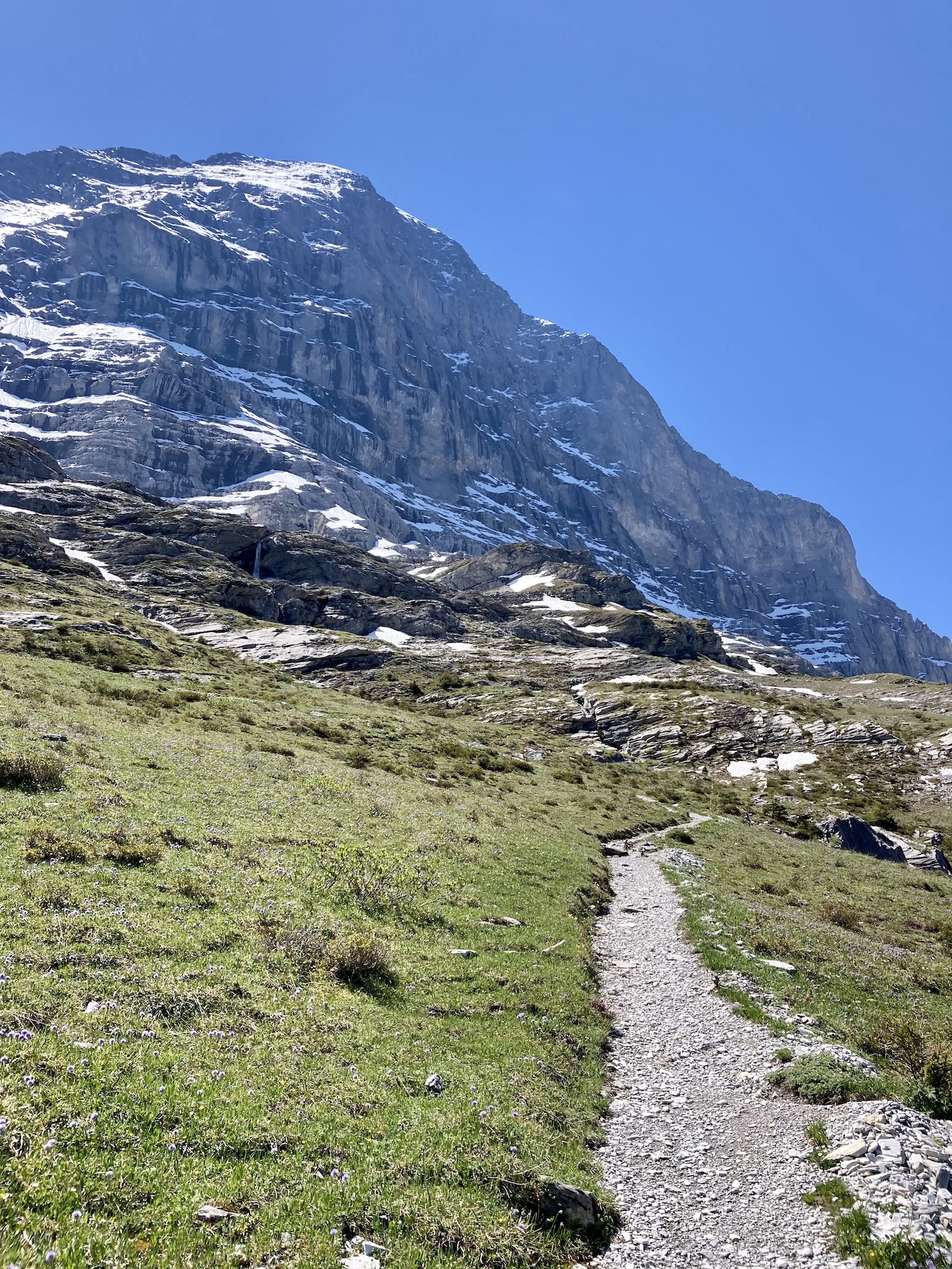Trail approaching the north face of the Eiger